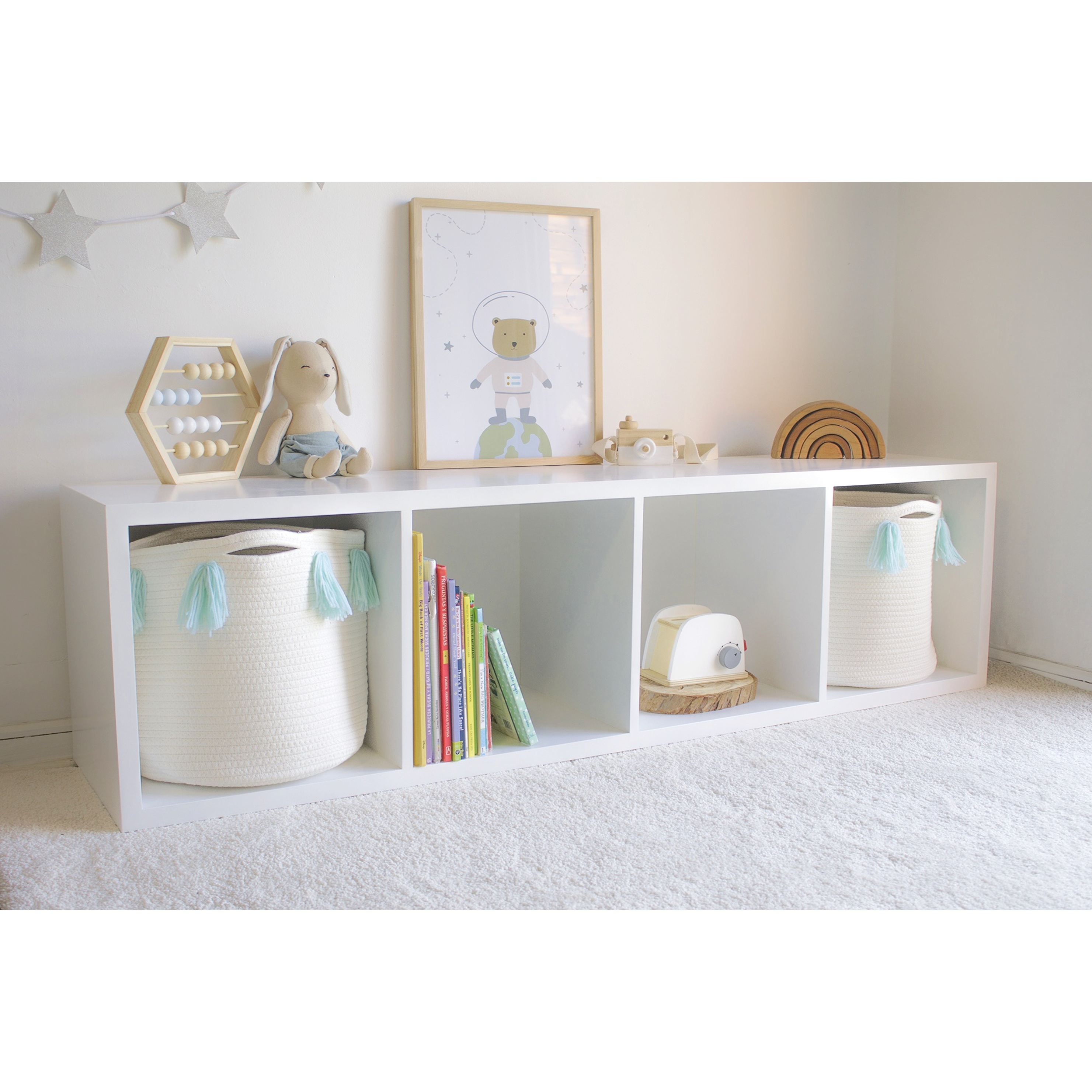 Cesta organizadora de algodón  / Rosa  3