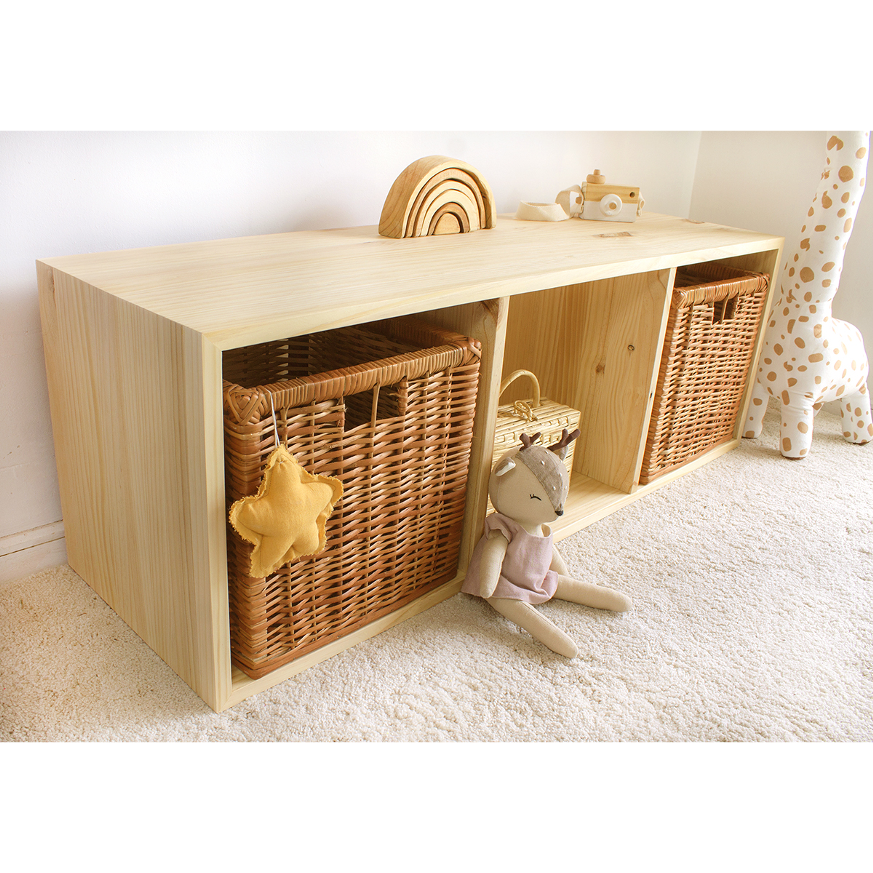 Mueble organizador 3 espacios horizontal / Madera  2