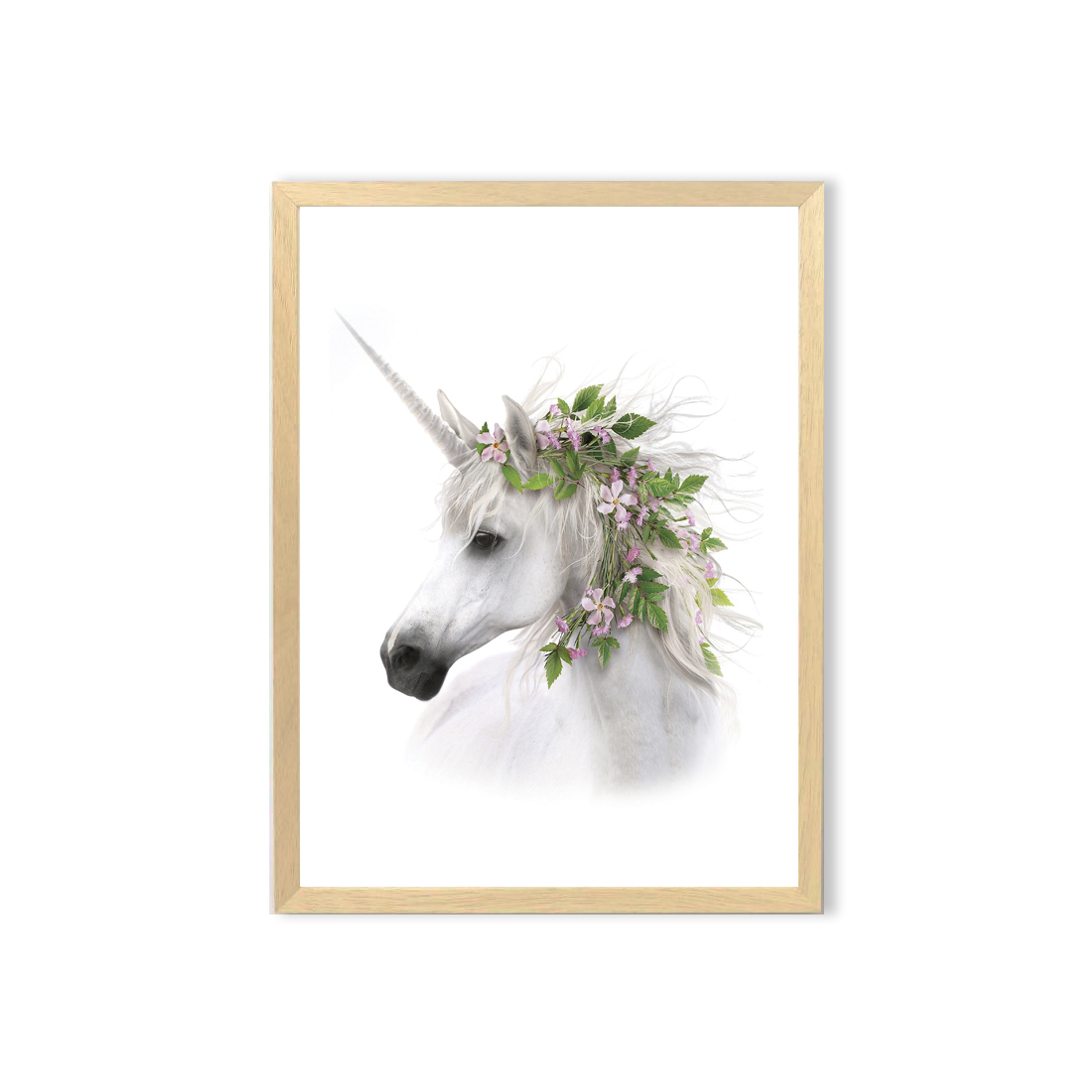 Cuadro / Unicornio con corona de flores  1