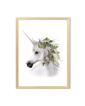 Cuadro / Unicornio con corona de flores 