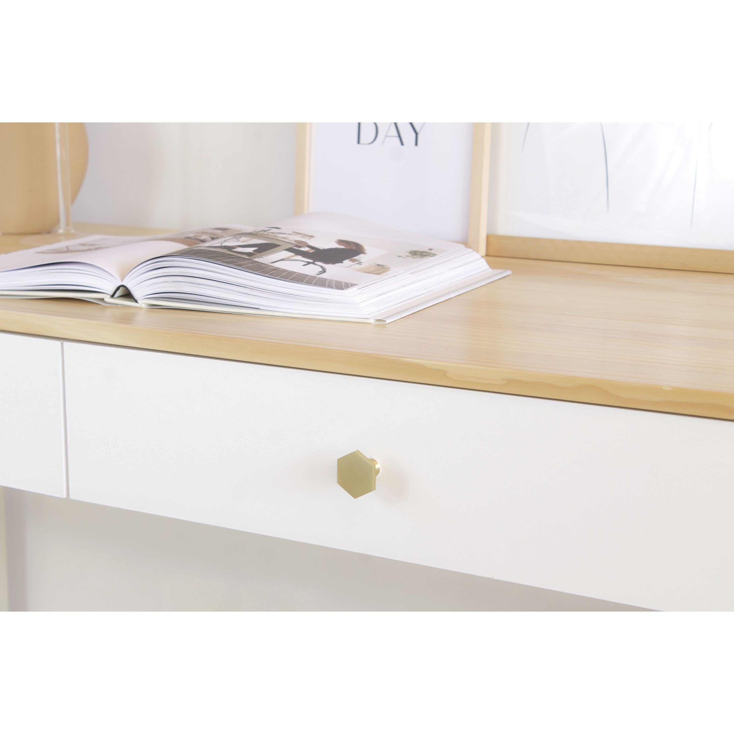 Escritorio Nórdico 2 cajones / cubierta de madera  3