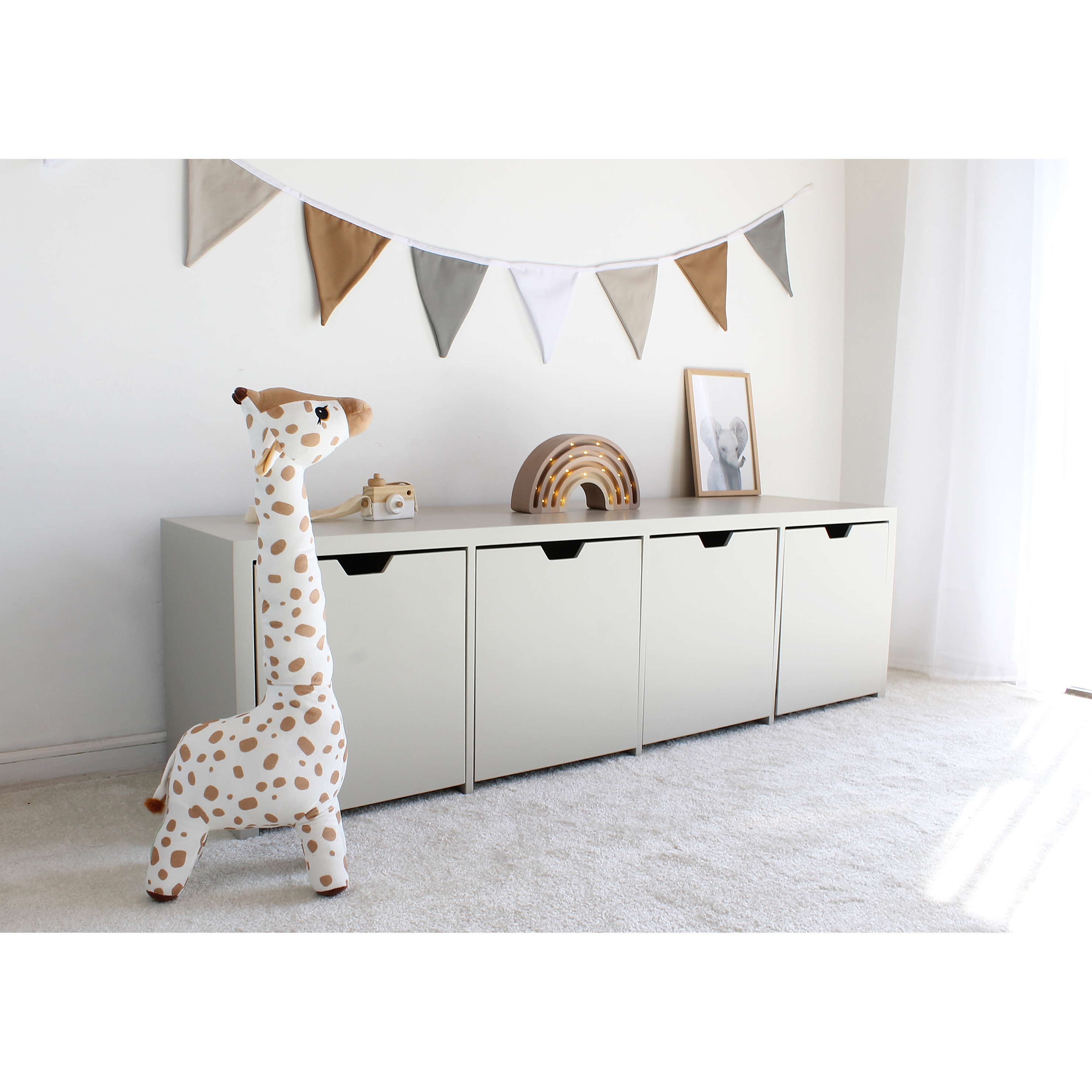 Mueble Juguetero Infantil gris / cajones con ruedas (opción 2 , 3 o 4 cajones)   2