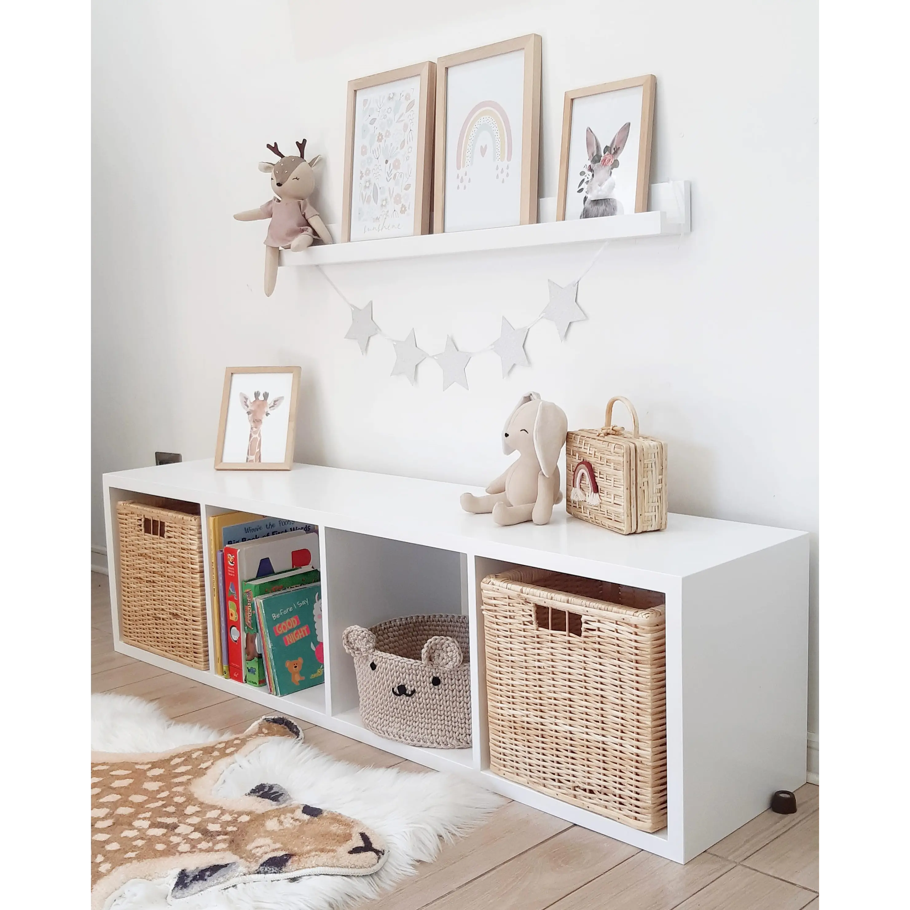 Organizador Infantil 4 espacios horizontal / Blanco   1