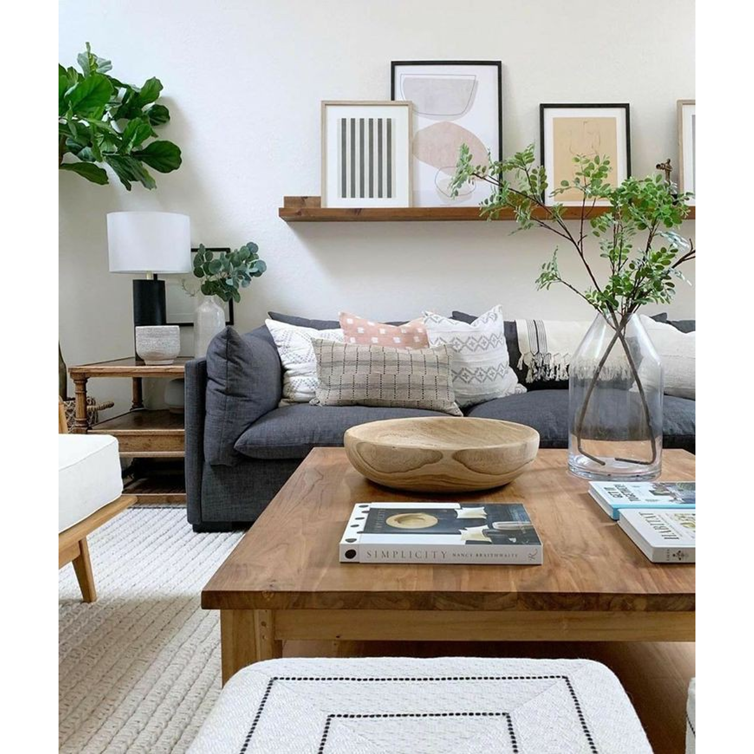 Repisa Lineal de madera / Tinte Nogal (valor unitario)  4