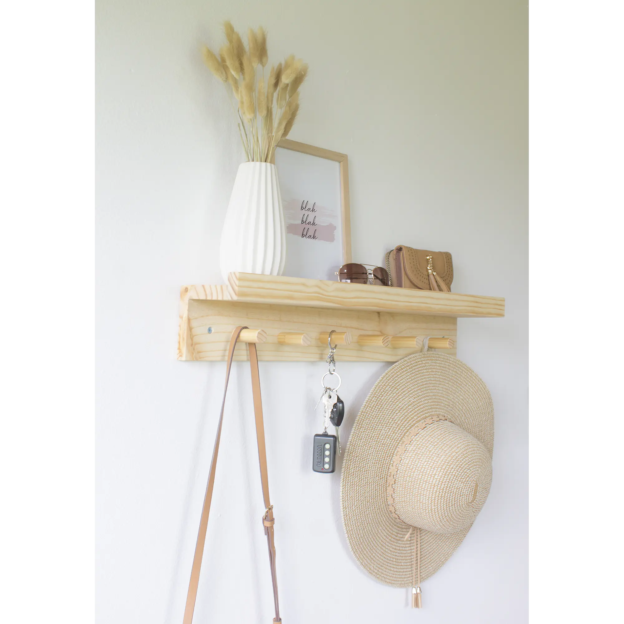 Repisa perchero RIBE MADERA (opción colores y medidas)   1