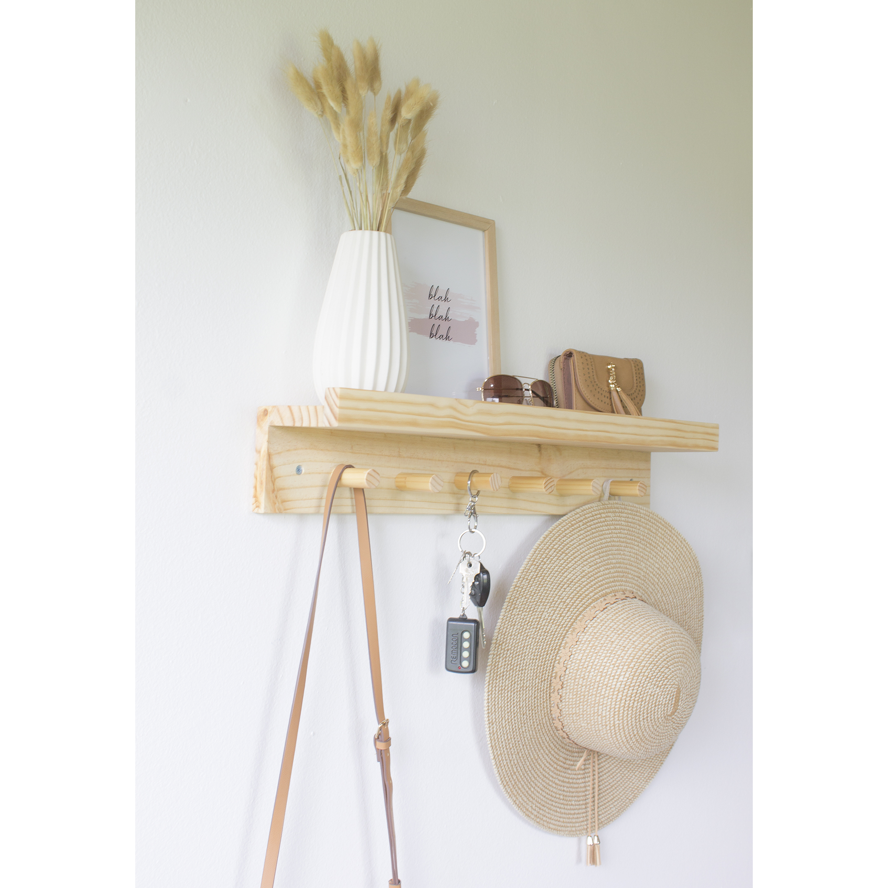 Repisa perchero RIBE MADERA (opción colores y medidas)   1