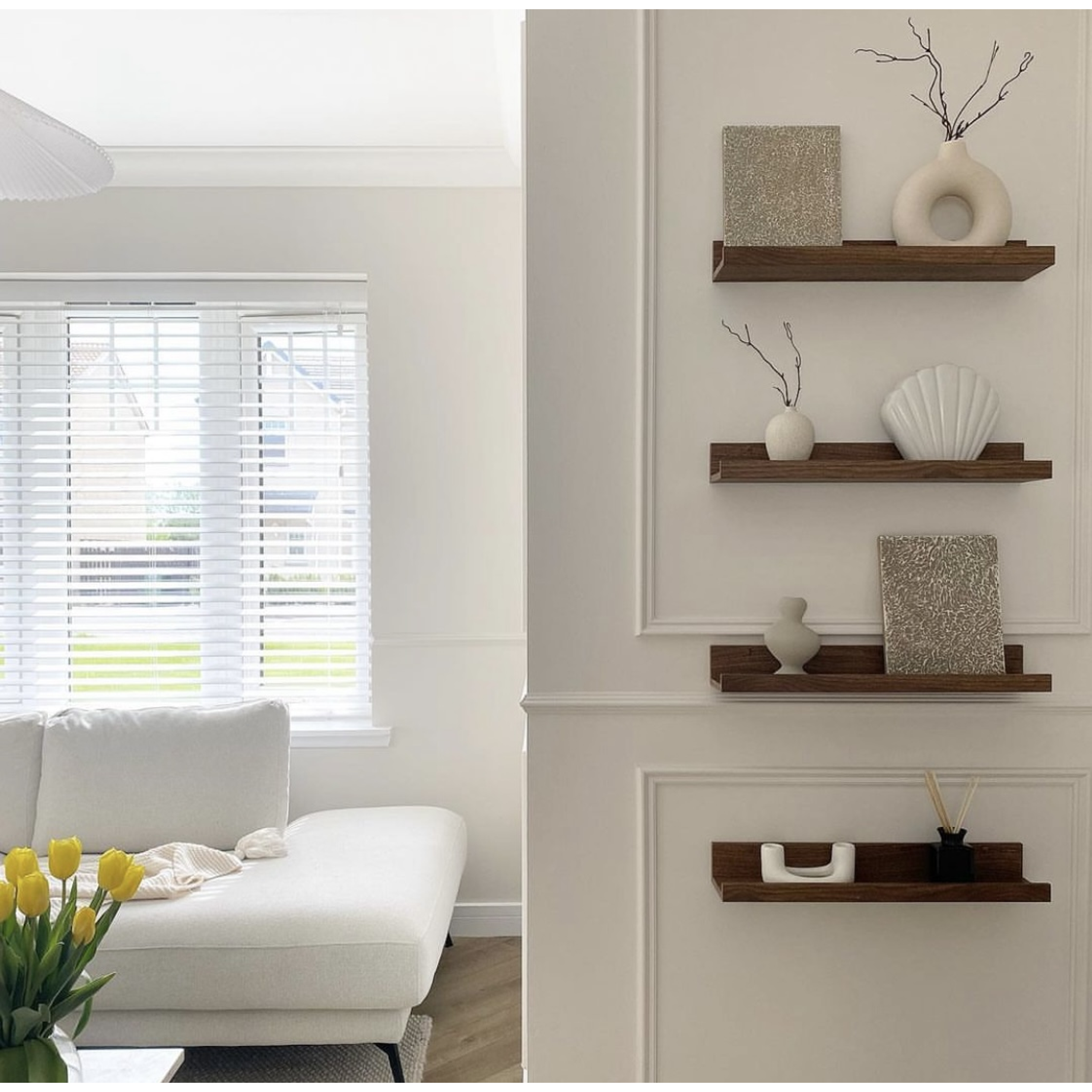 Repisa Lineal de madera / Tinte Nogal (valor unitario)  6