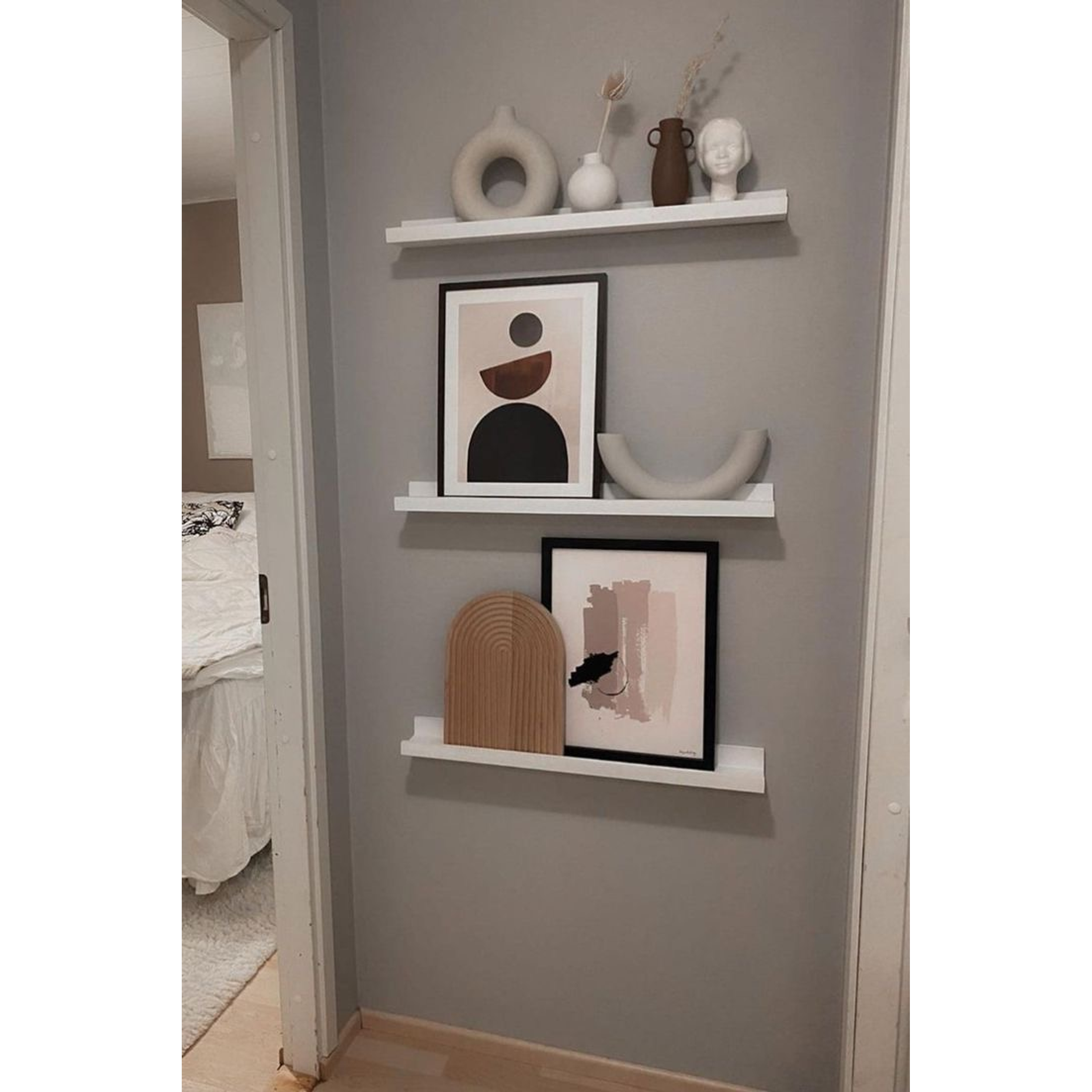 Repisa Lineal blanca / repisa flotante (valor unitario)  12