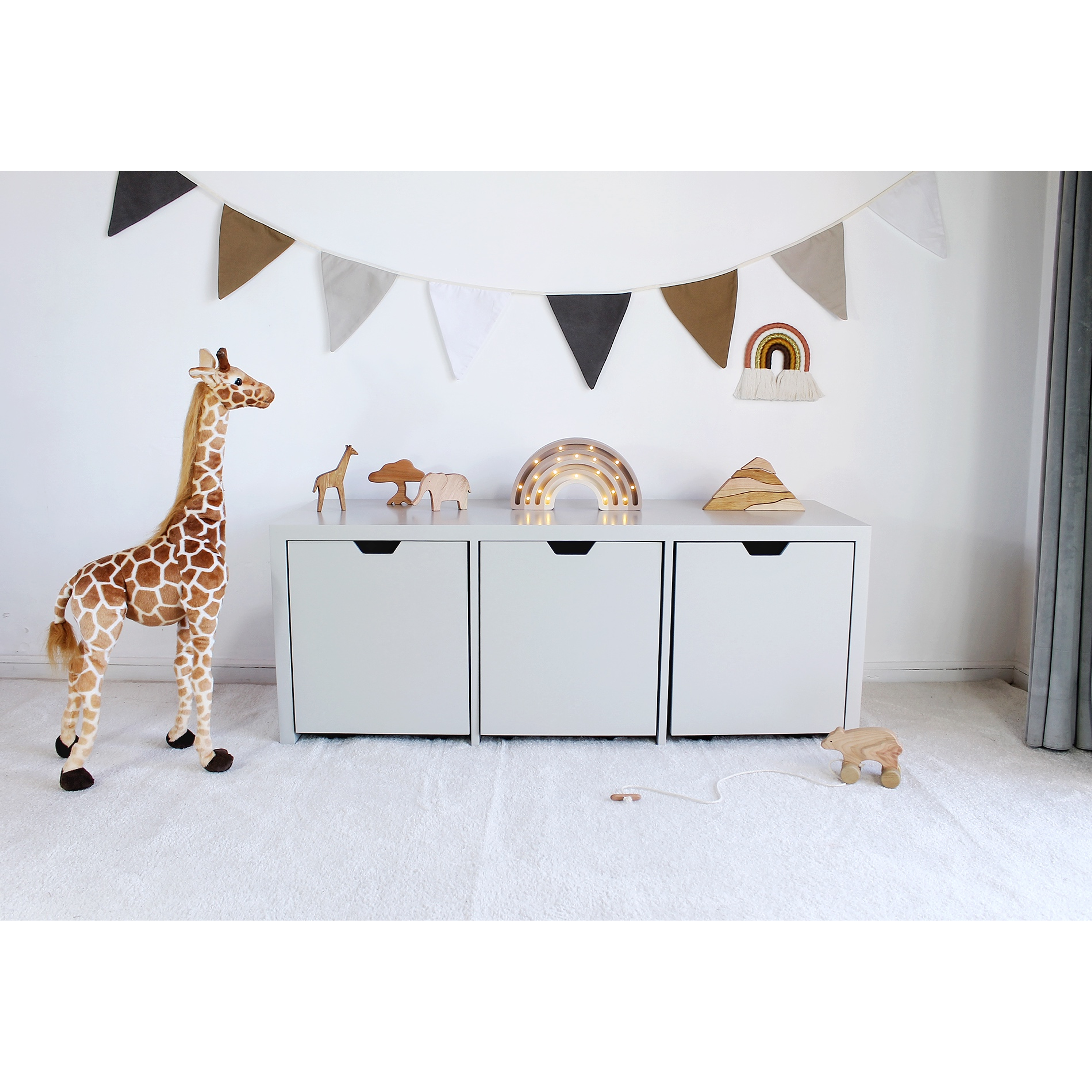 Mueble Juguetero Infantil gris / cajones con ruedas (opción 2 , 3 o 4 cajones)   1