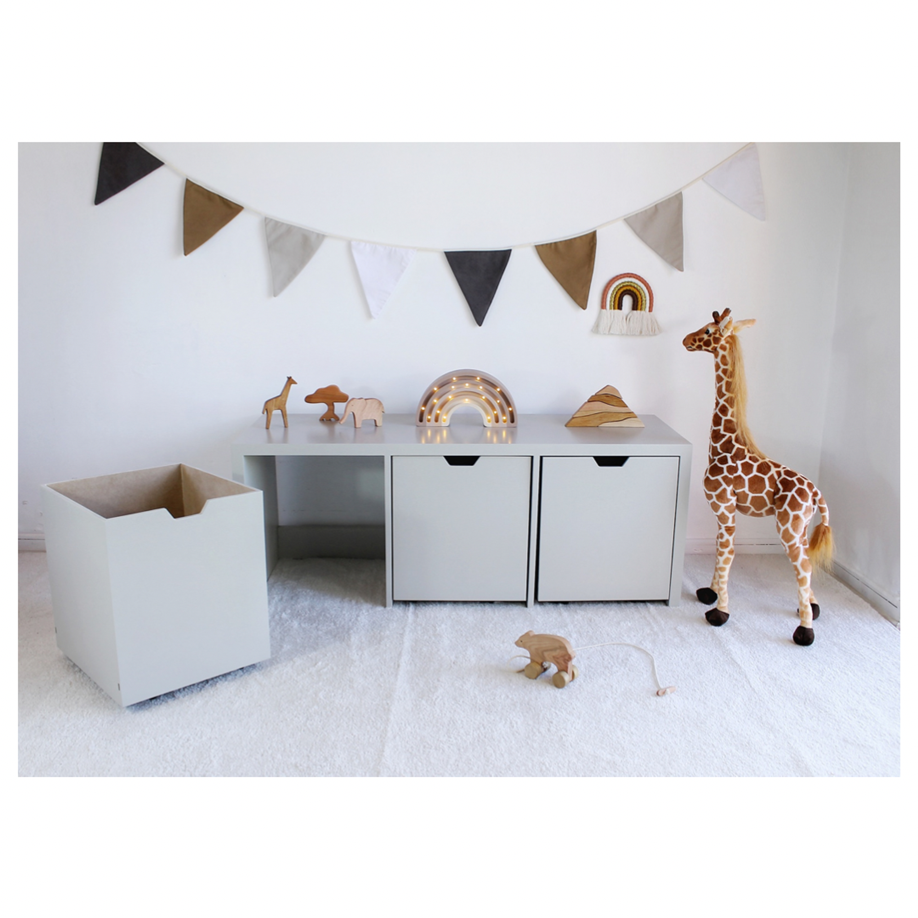 Mueble Juguetero Infantil gris / cajones con ruedas (opción 2 , 3 o 4 cajones)   11