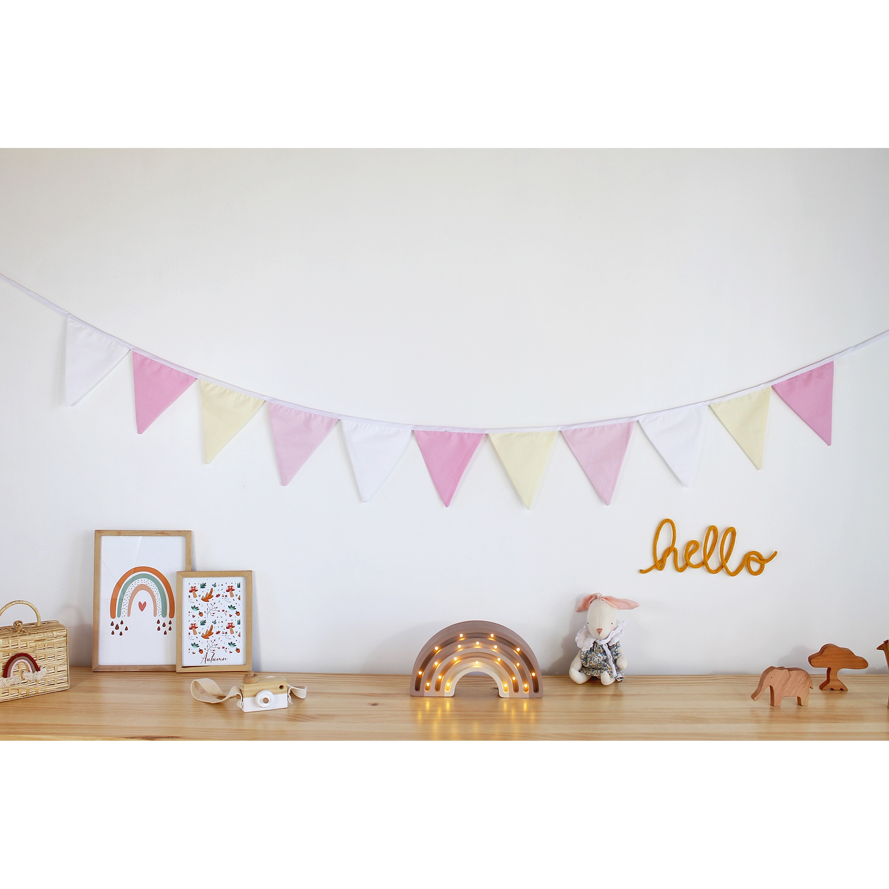 Banderín de tela Rosa / Crea  2