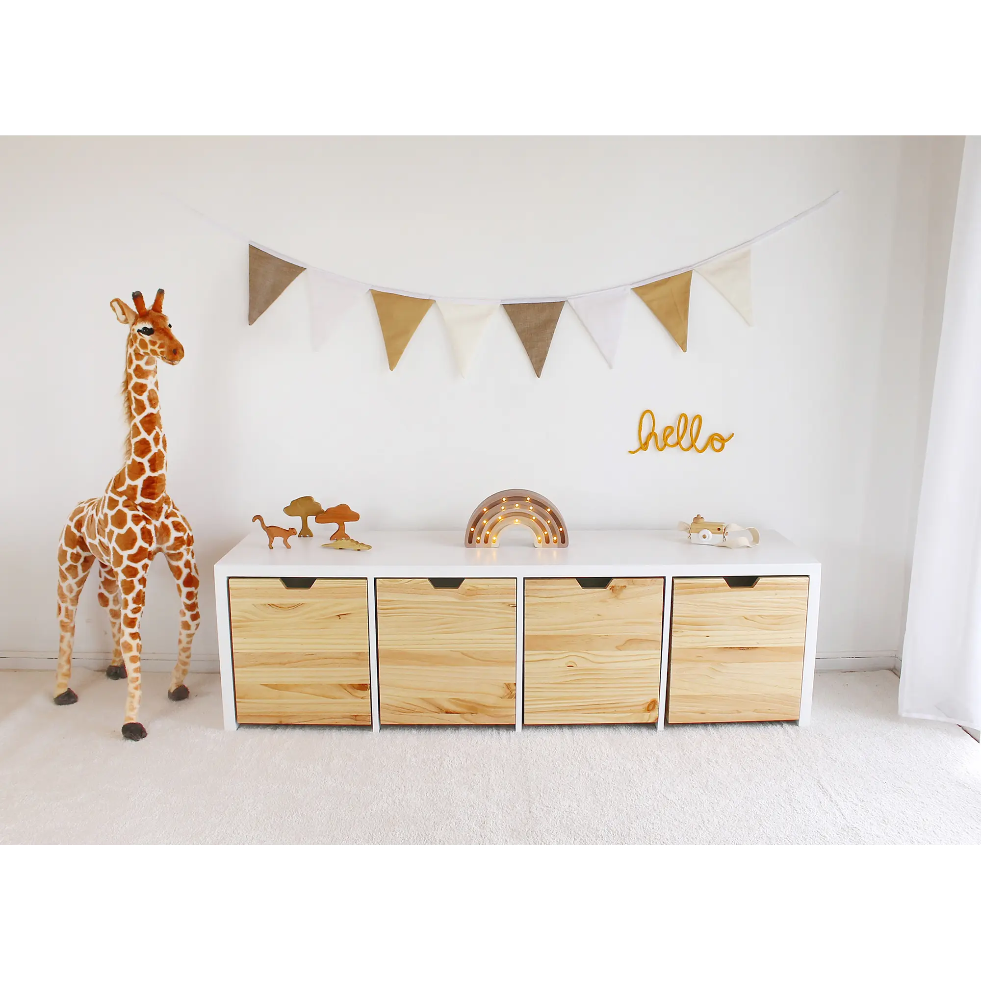 Mueble Juguetero Infantil blanco / madera con ruedas (opción 2, 3, 4 y 5 cajones)  4