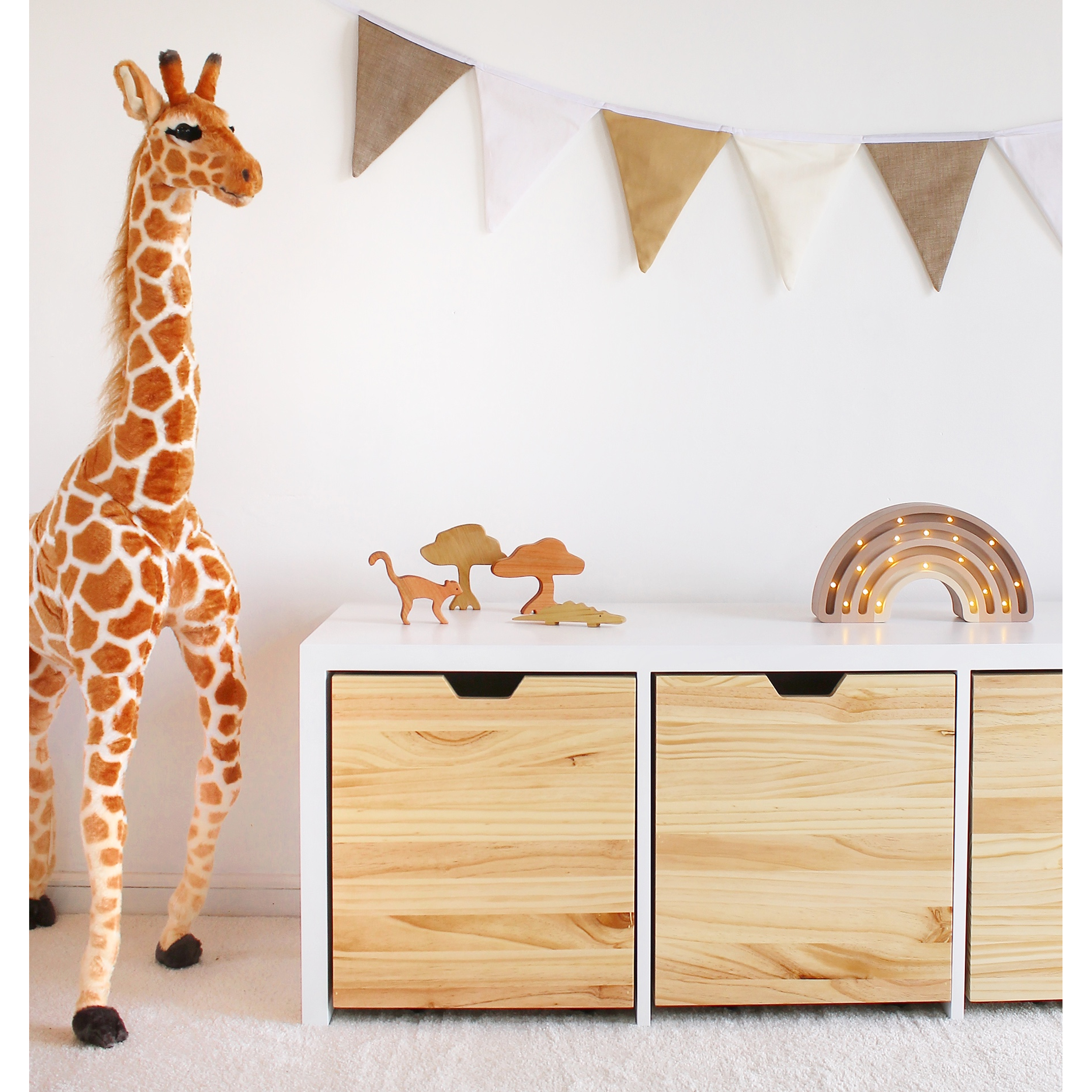 Mueble Juguetero Infantil blanco / madera con ruedas (opción 2, 3, 4 y 5 cajones)  3