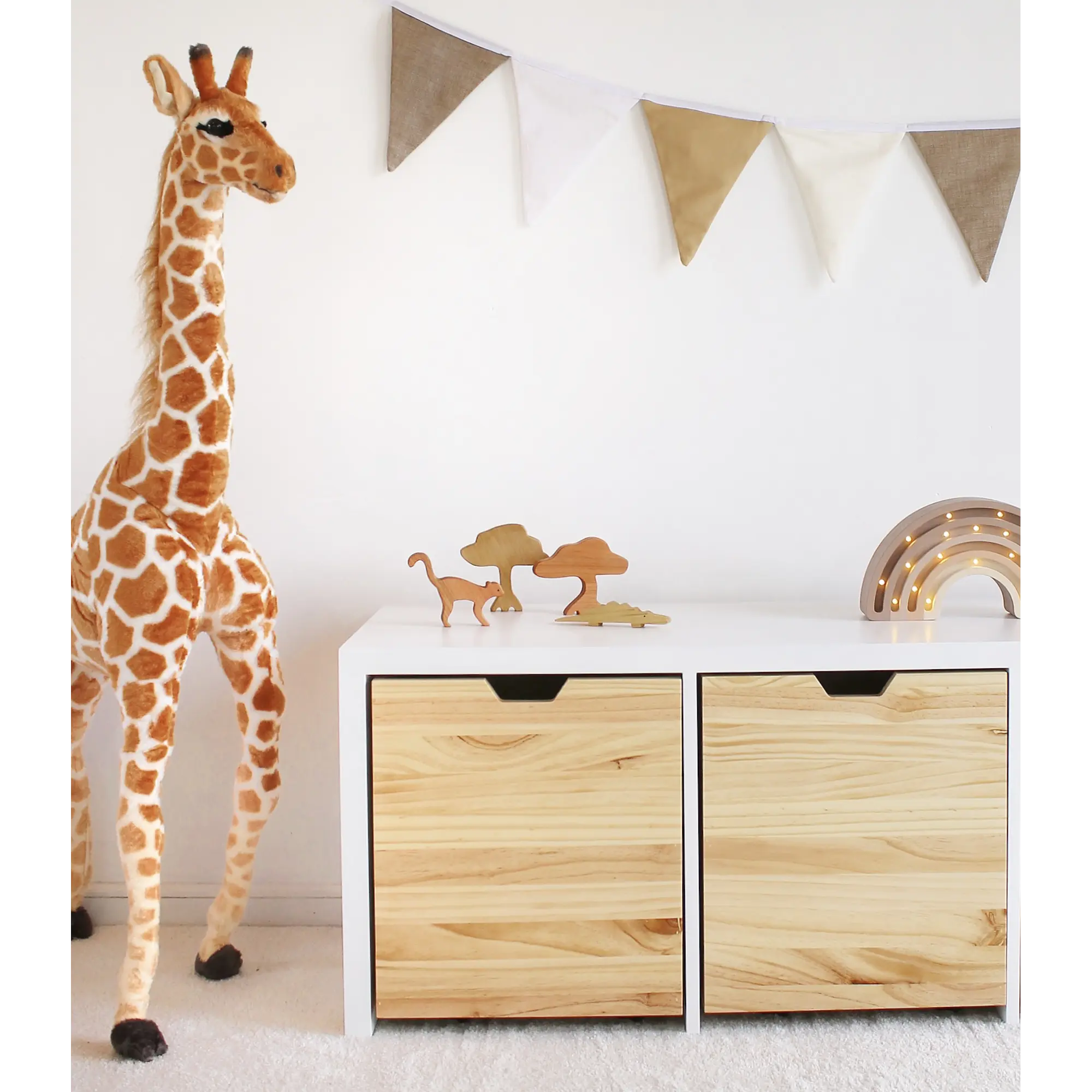 Mueble Juguetero Infantil blanco / madera con ruedas (opción 2, 3, 4 y 5 cajones)  6