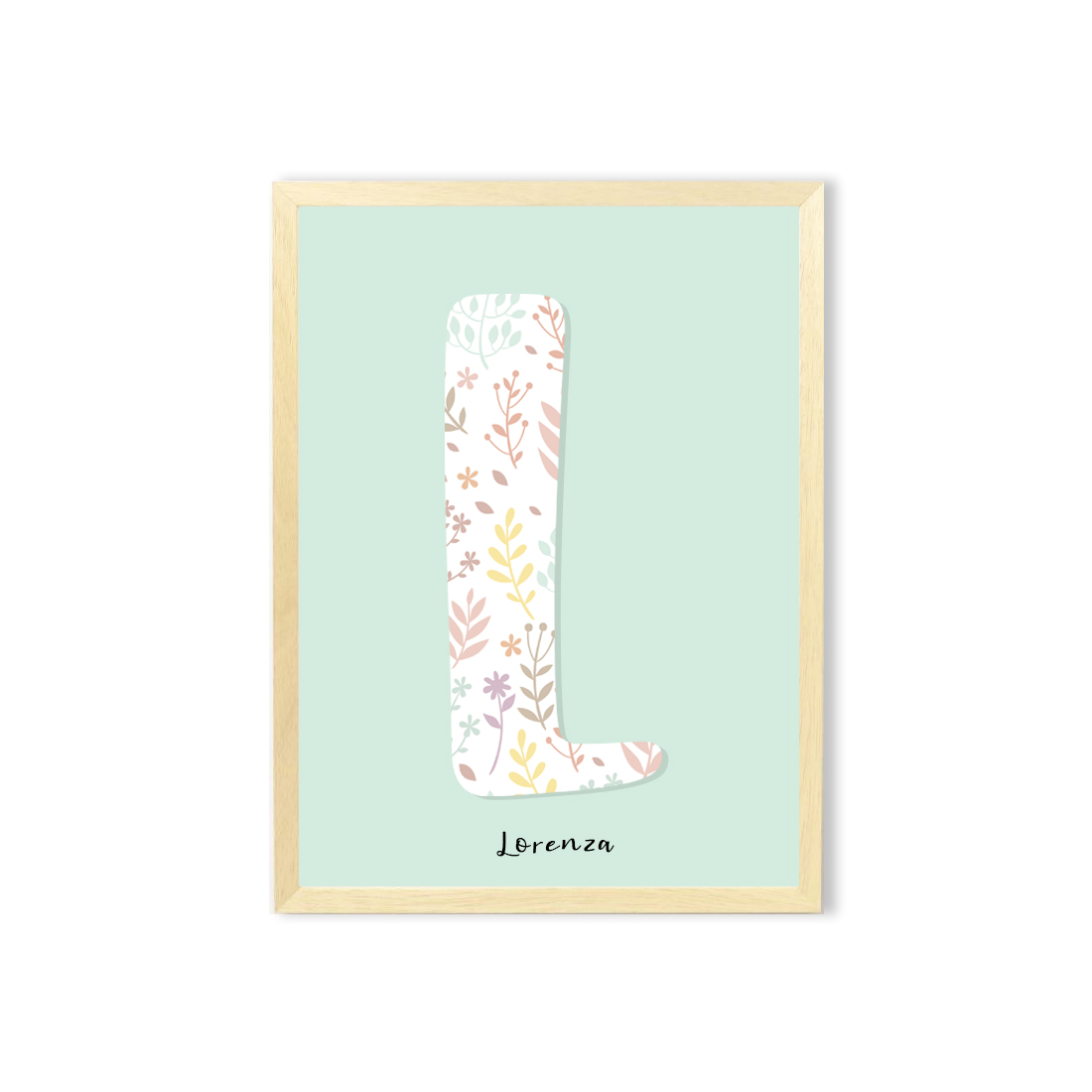 Cuadro diseño floral / Letra Personalizada 1