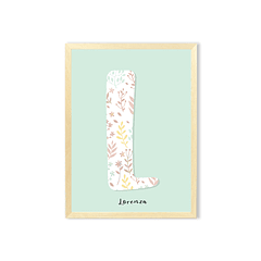 Cuadro diseño floral / Letra Personalizada
