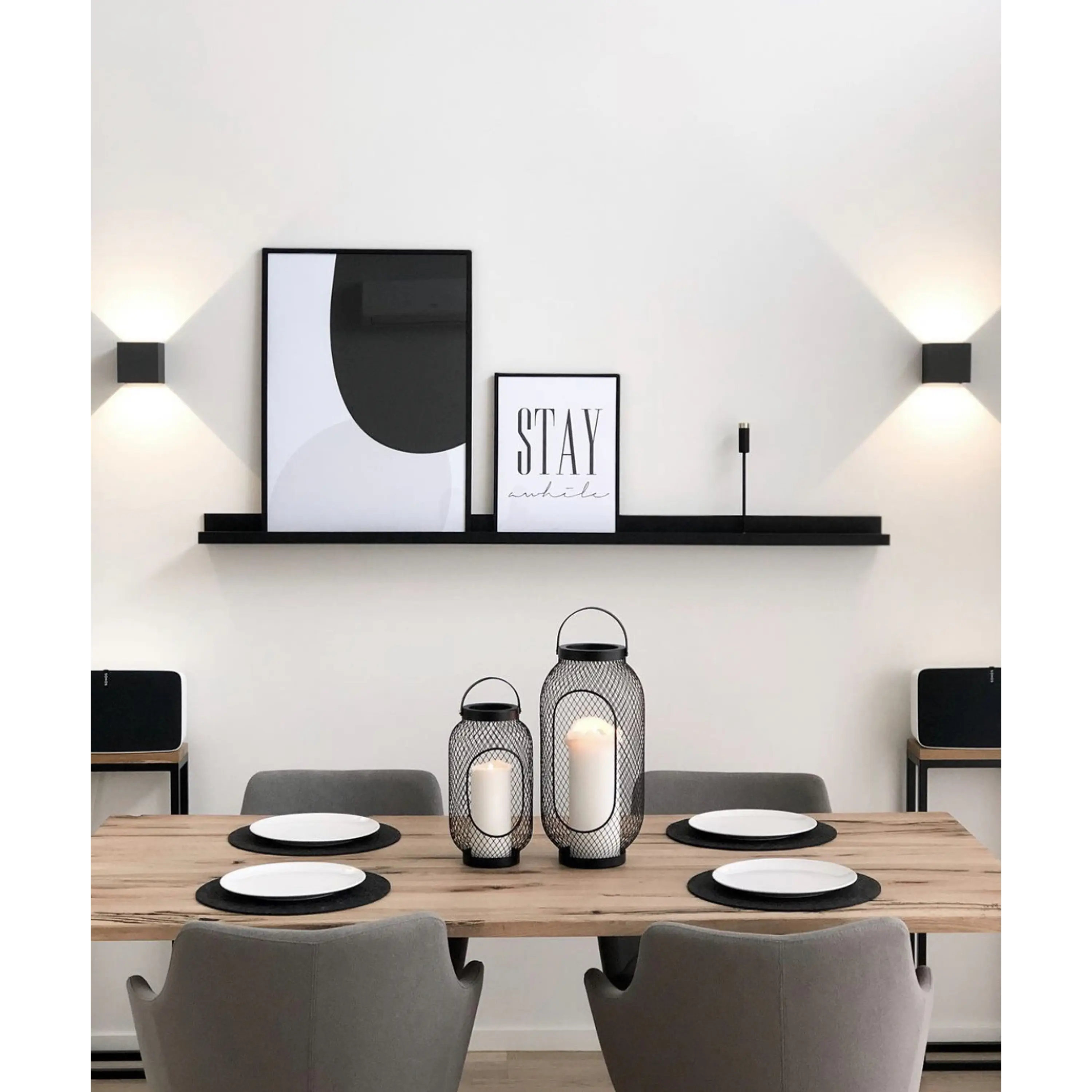 Repisa Lineal de madera / Tinte negro (valor unitario)  5