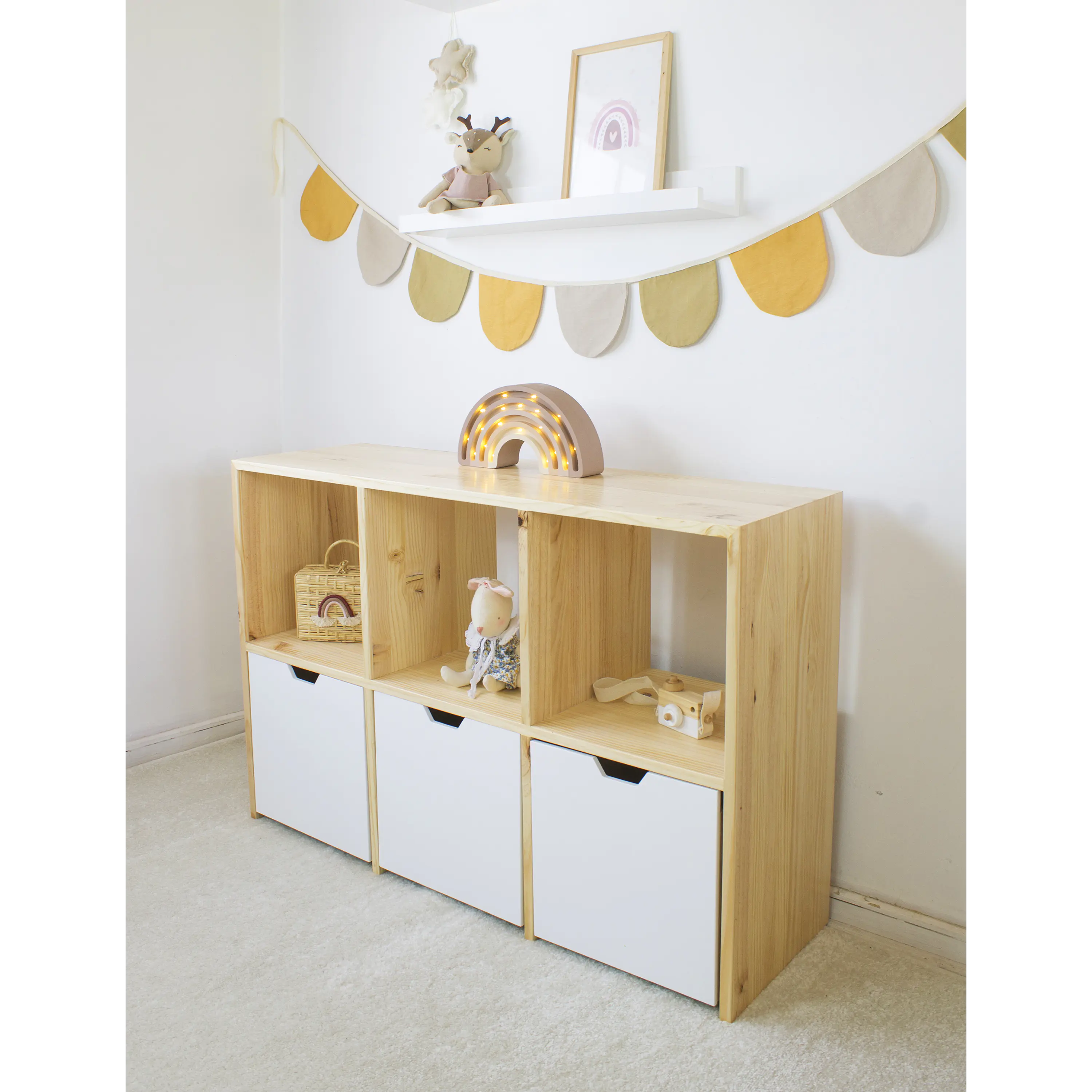 Mueble organizador cajones con ruedas ocultas base de madera  ( opción 2, 3 o 4 cajones )  1