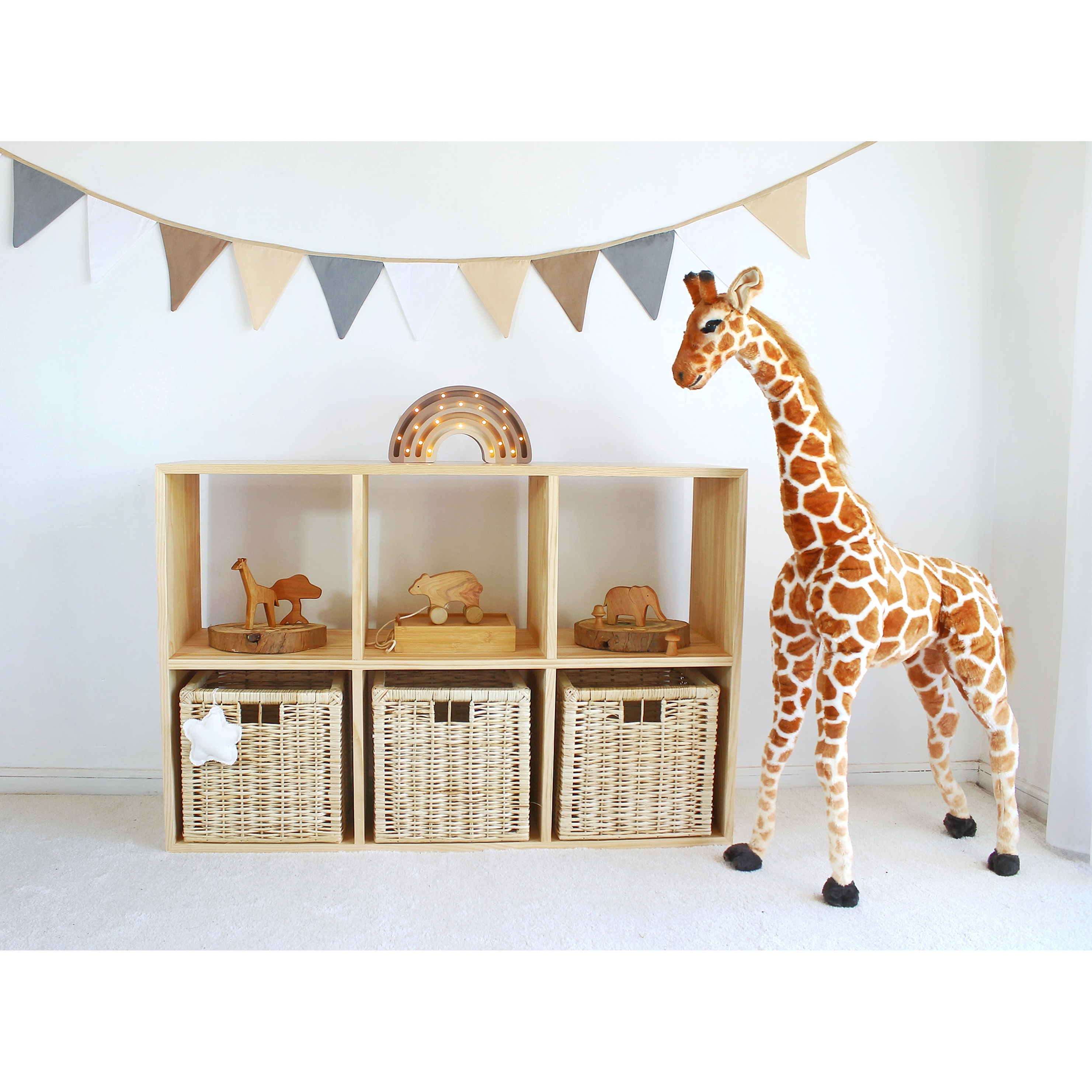 Mueble organizador 6 espacios horizontal / Madera  2