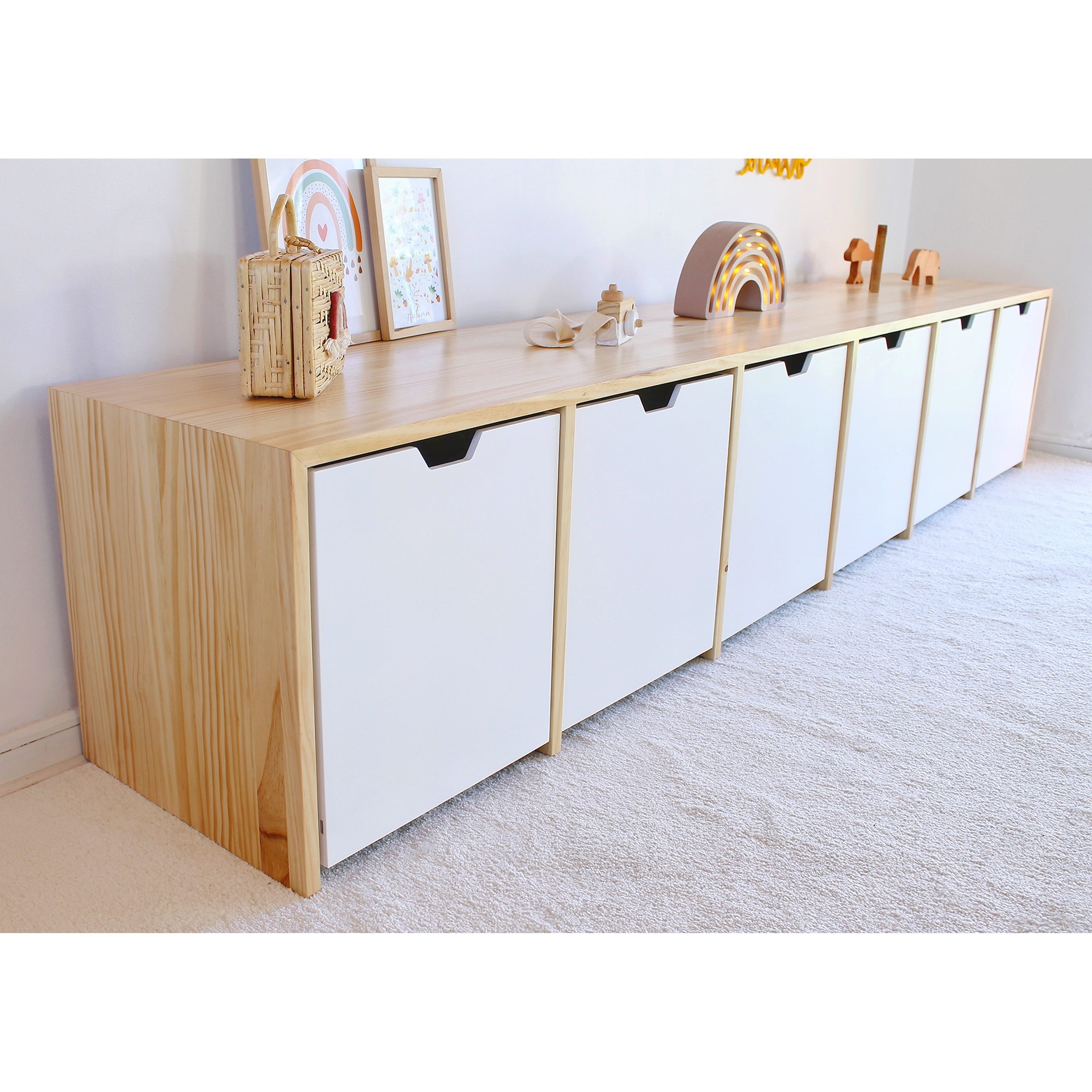 Mueble organizador base de madera  / cajones con ruedas (opción 2 / 3 / 4 / 5 / 6 cajones) 10