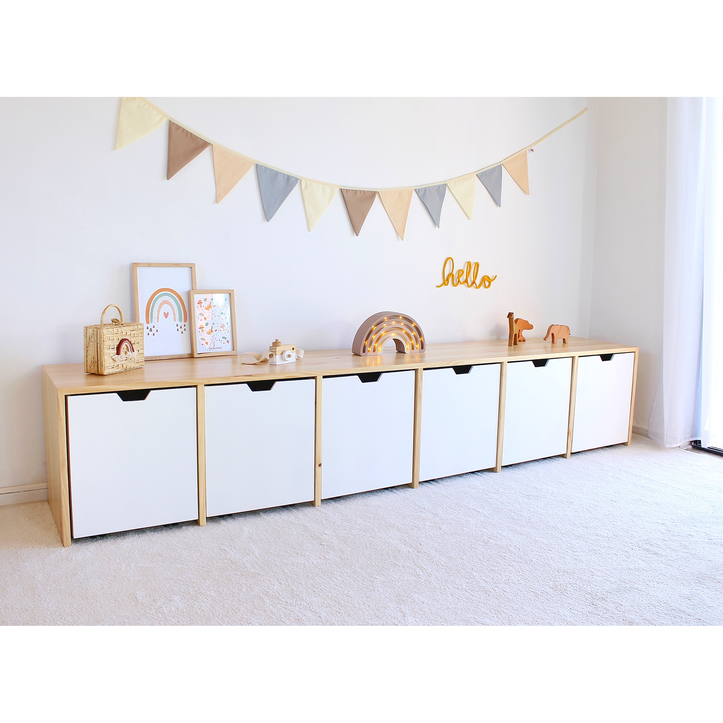 Mueble organizador base de madera  / cajones con ruedas (opción 2 / 3 / 4 / 5 / 6 cajones) 3