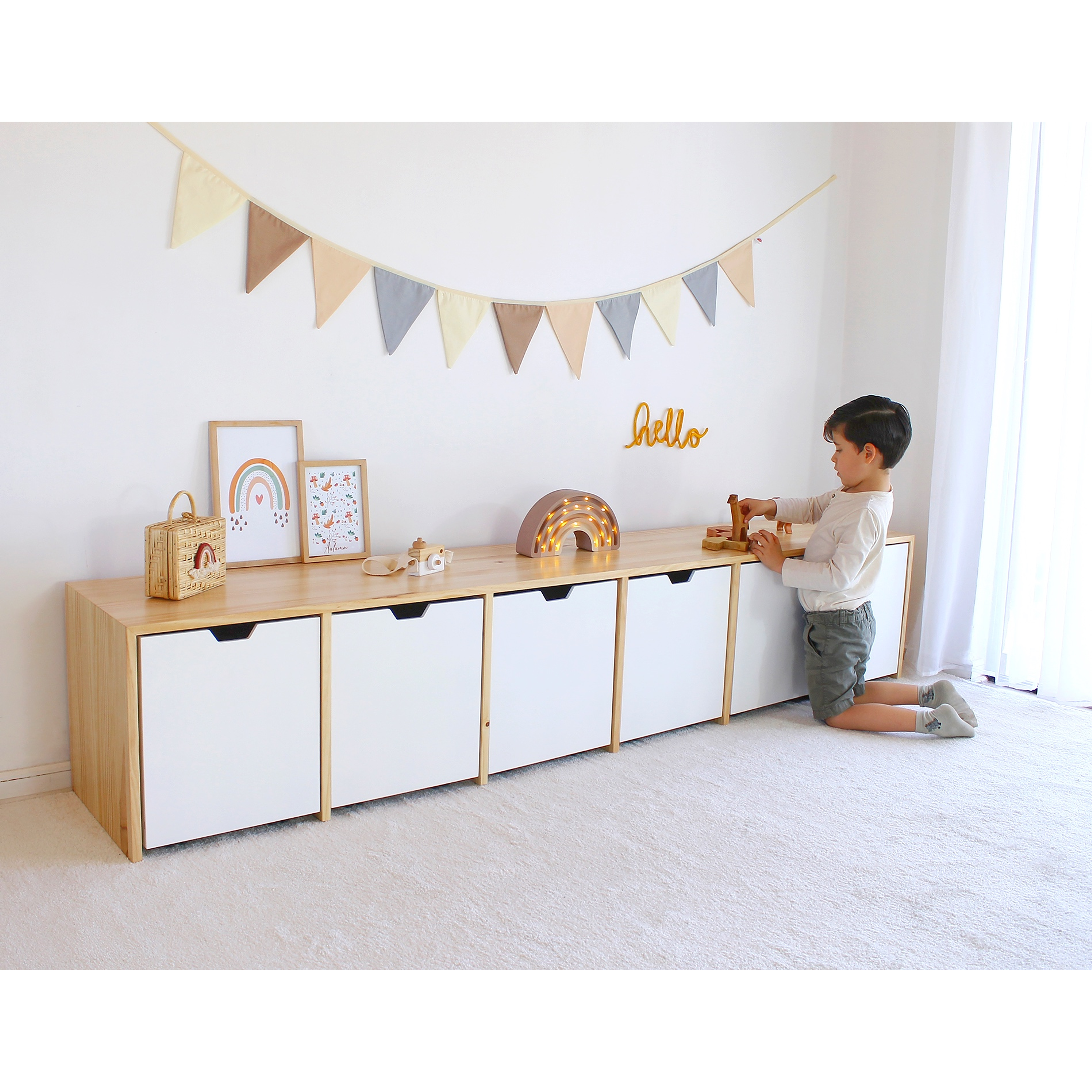 Mueble organizador base de madera  / cajones con ruedas (opción 2 / 3 / 4 / 5 / 6 cajones) 1