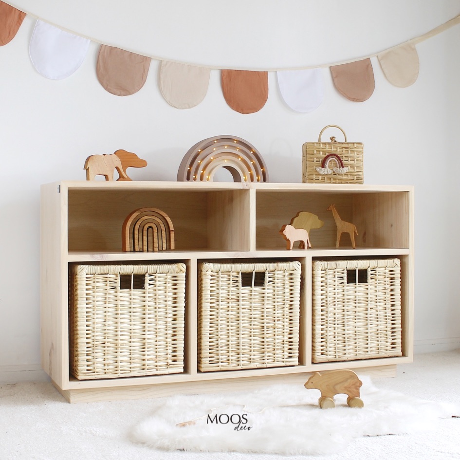 Mueble organizador con mimbres / Modelo Nobu 1