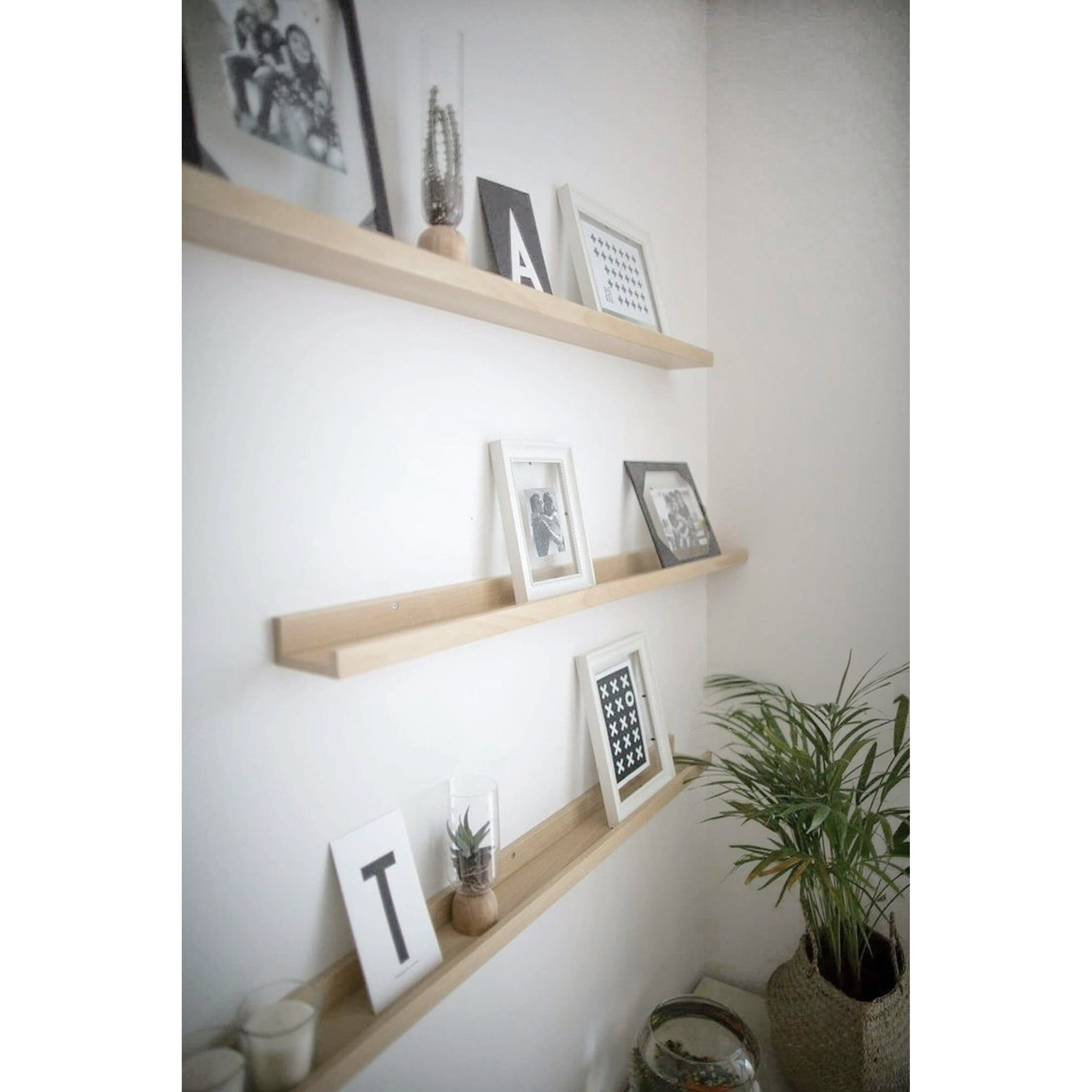 Repisa Lineal de madera / Blanqueado (valor unitario)  1