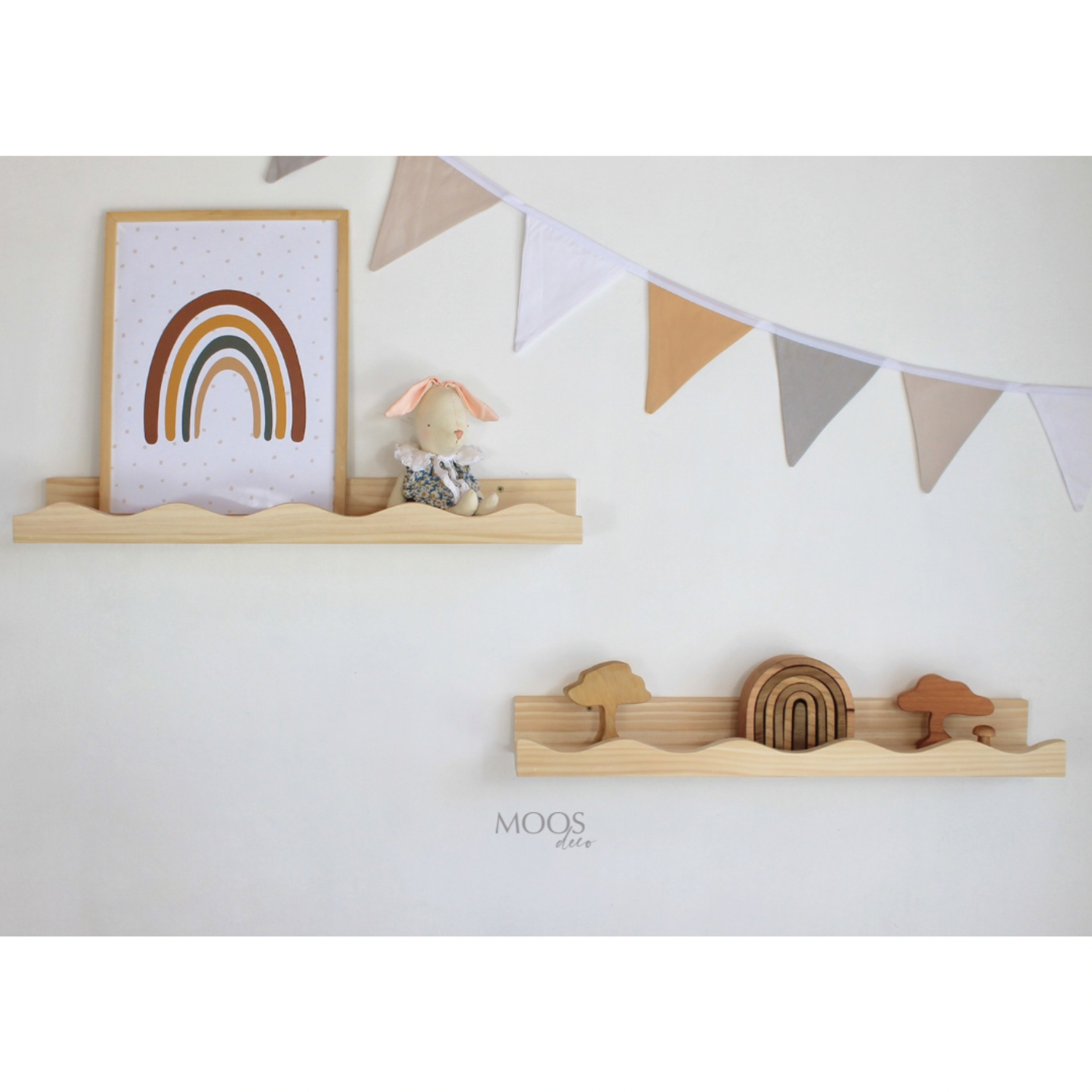Set repisa de madera Waves (2 repisas)  1