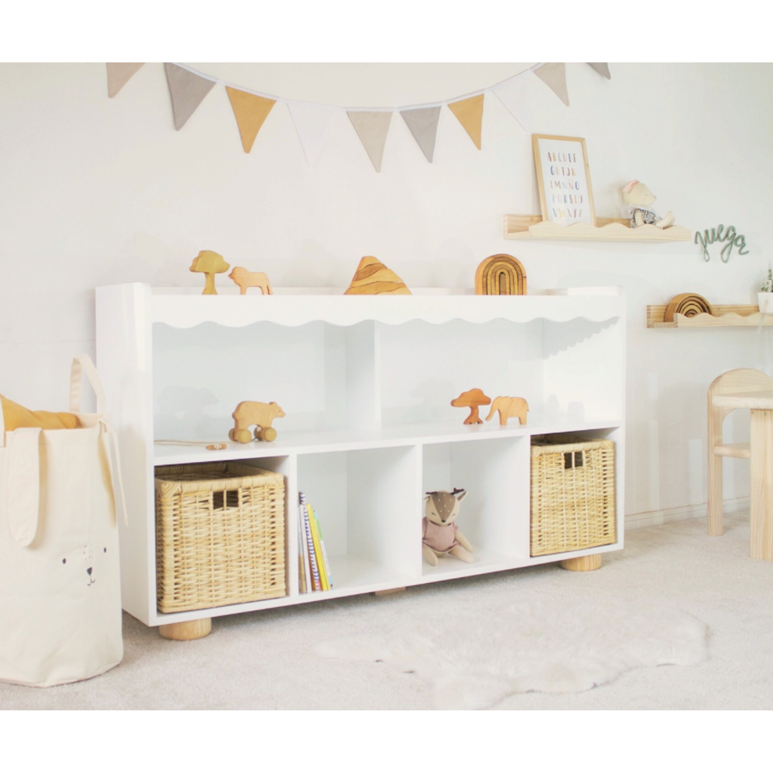 Mueble organizador infantil Waves / Blanco lacado  1