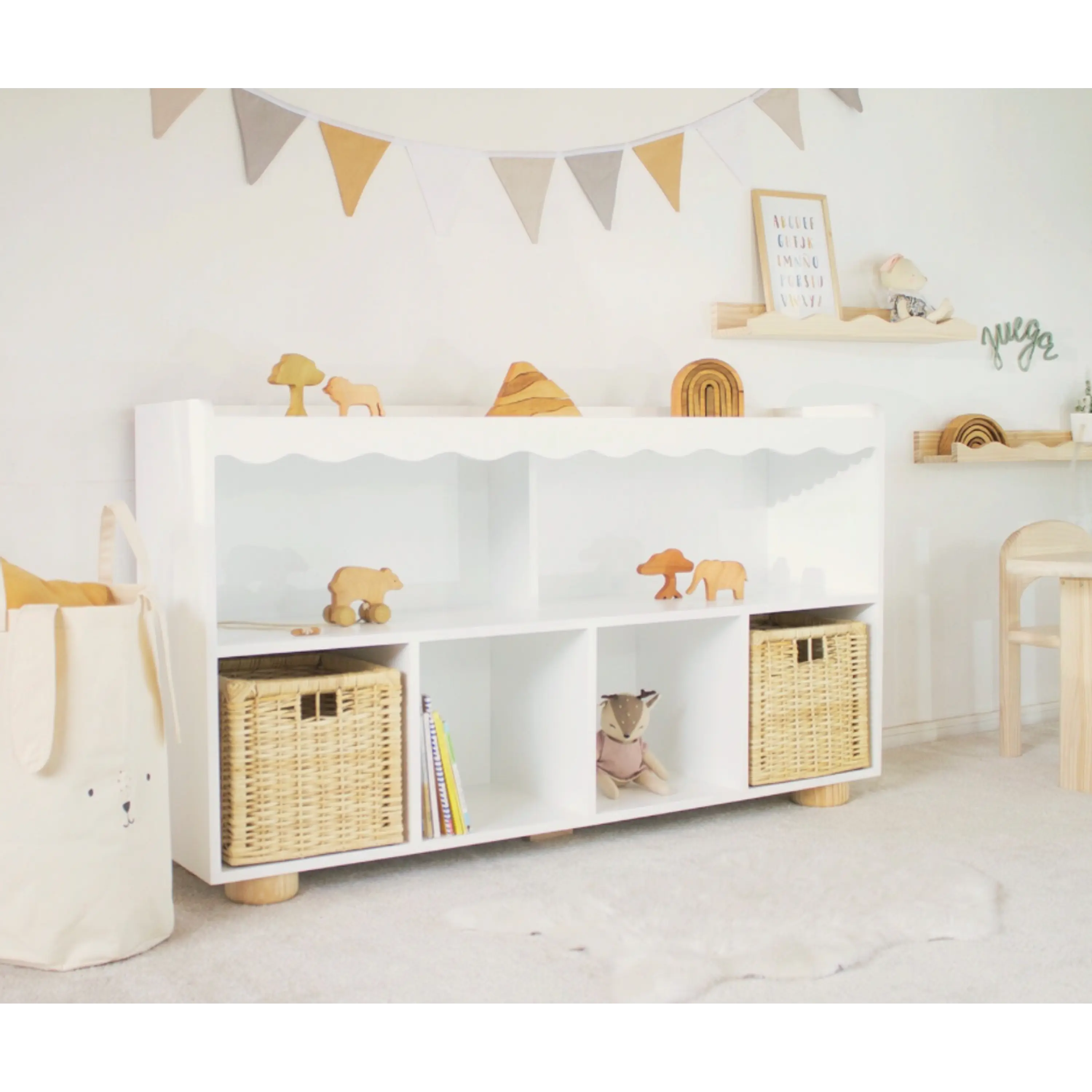 Mueble organizador infantil Waves / Blanco lacado  1
