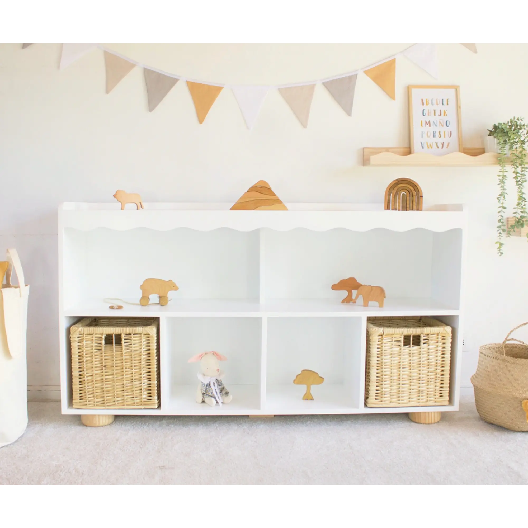 Mueble organizador infantil Waves / Blanco lacado  2