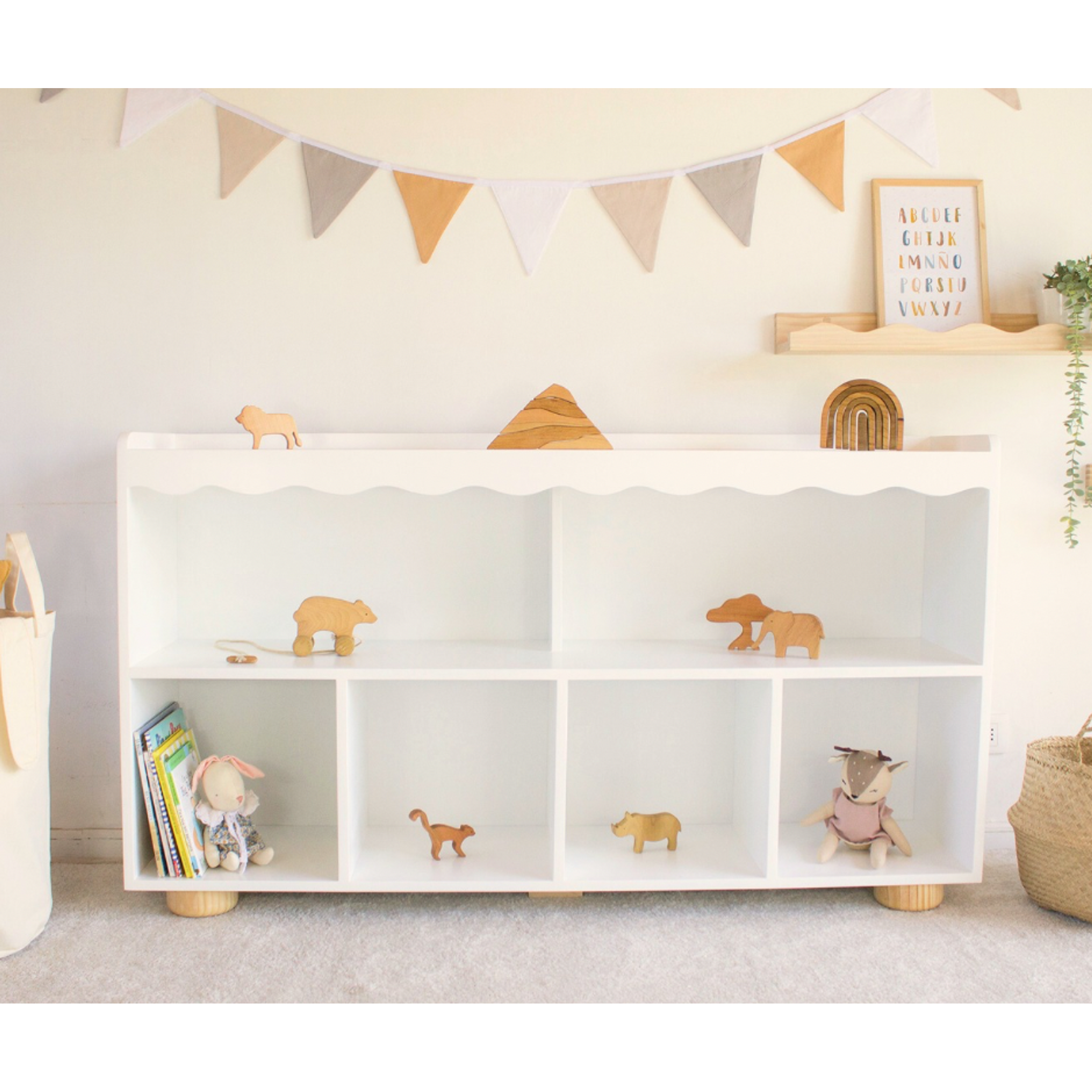 Mueble organizador infantil Waves / Blanco lacado  4