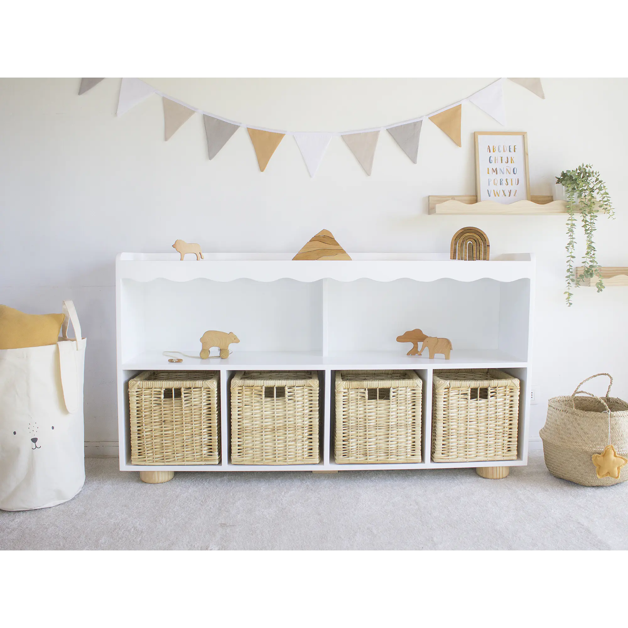 Mueble organizador infantil Waves / Blanco lacado  5