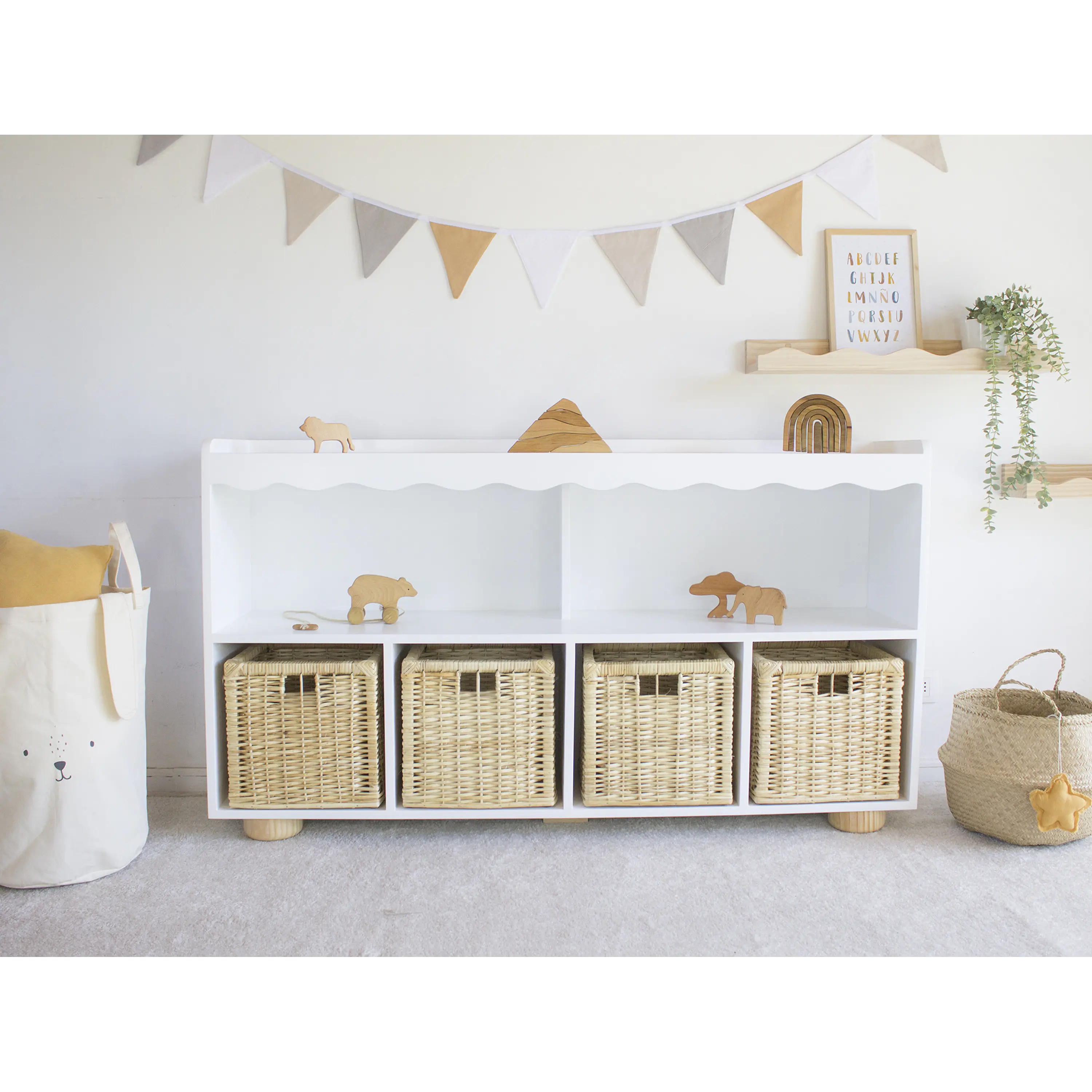 Mueble organizador infantil Waves / Blanco lacado  5