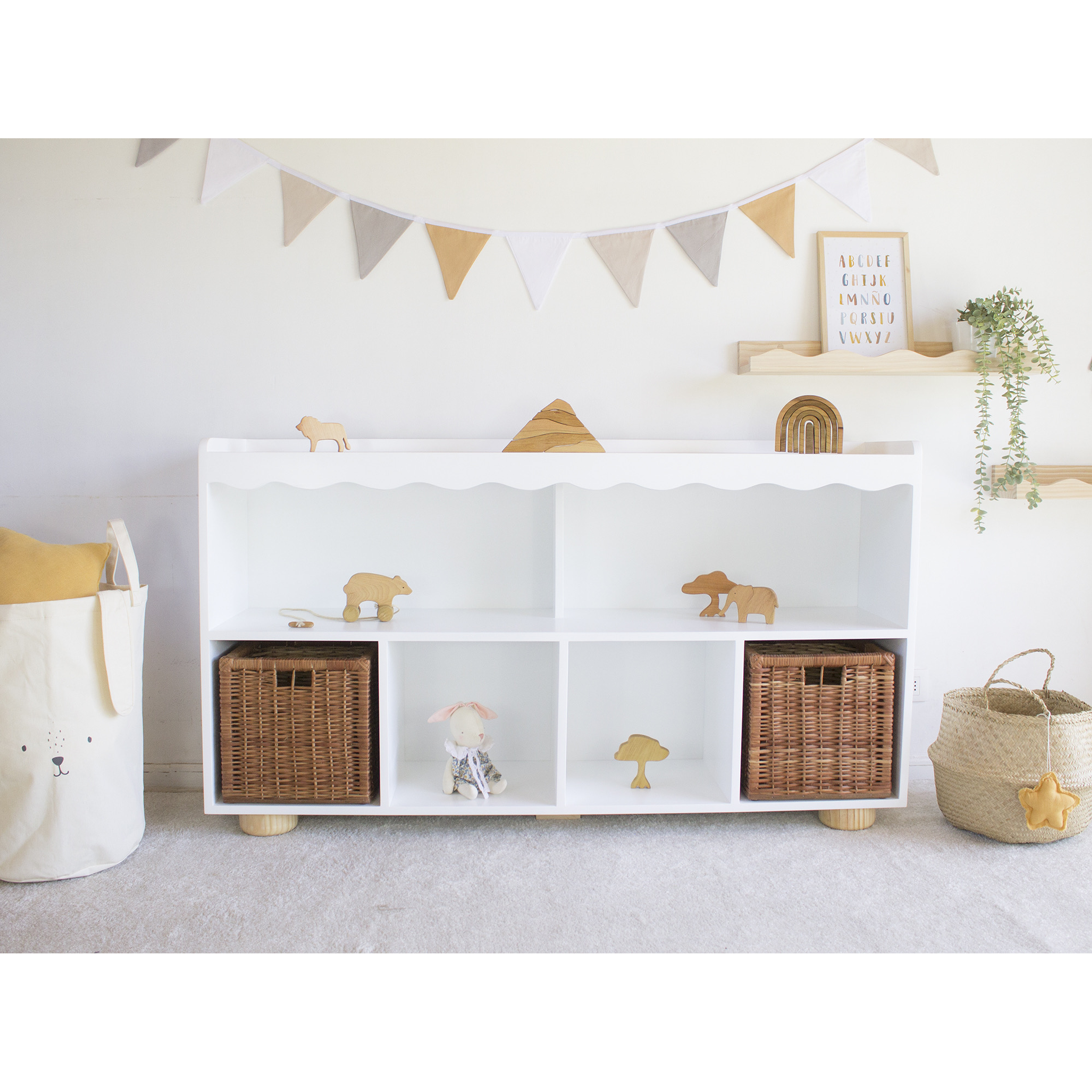 Mueble organizador infantil Waves / Blanco lacado  6