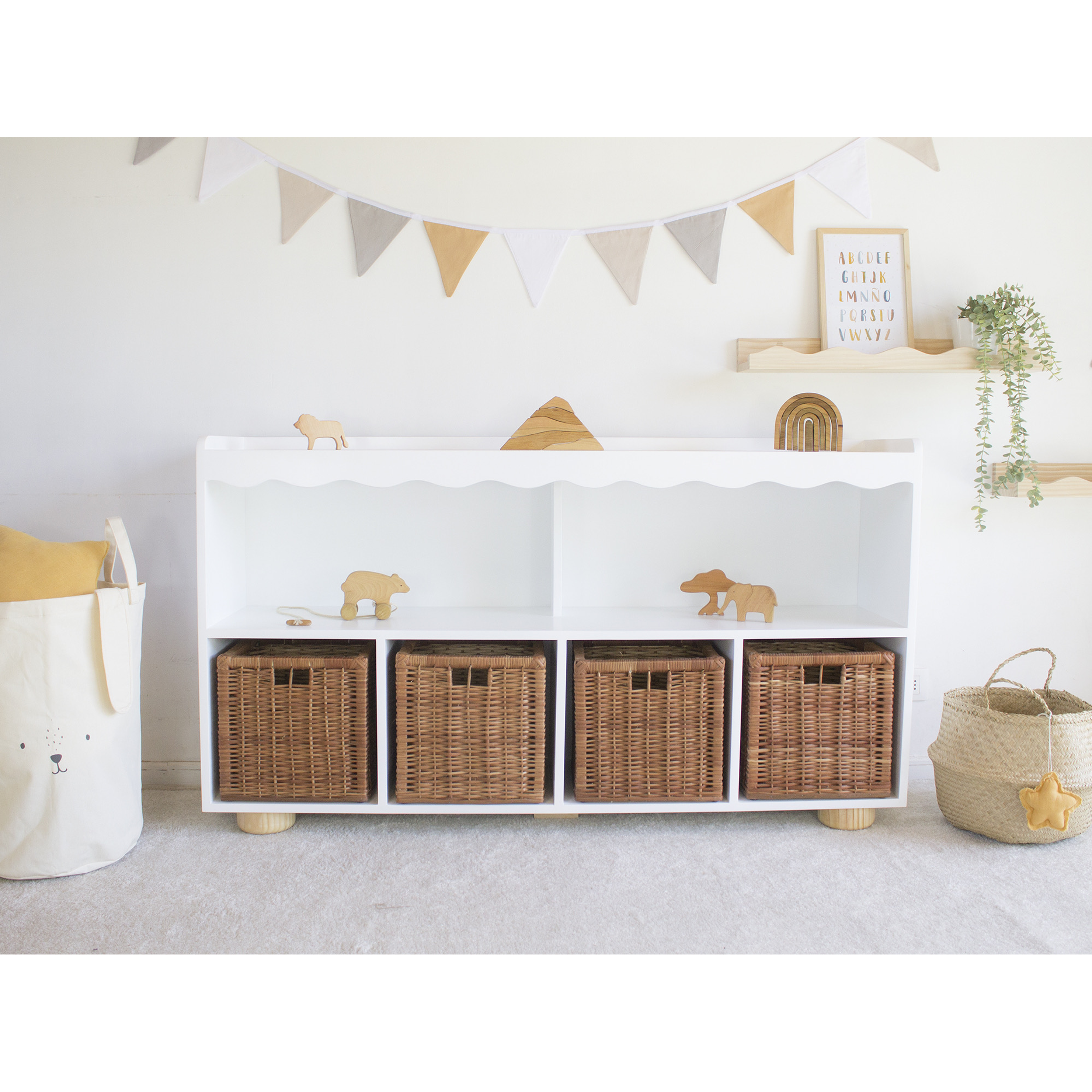 Mueble organizador infantil Waves / Blanco lacado  7