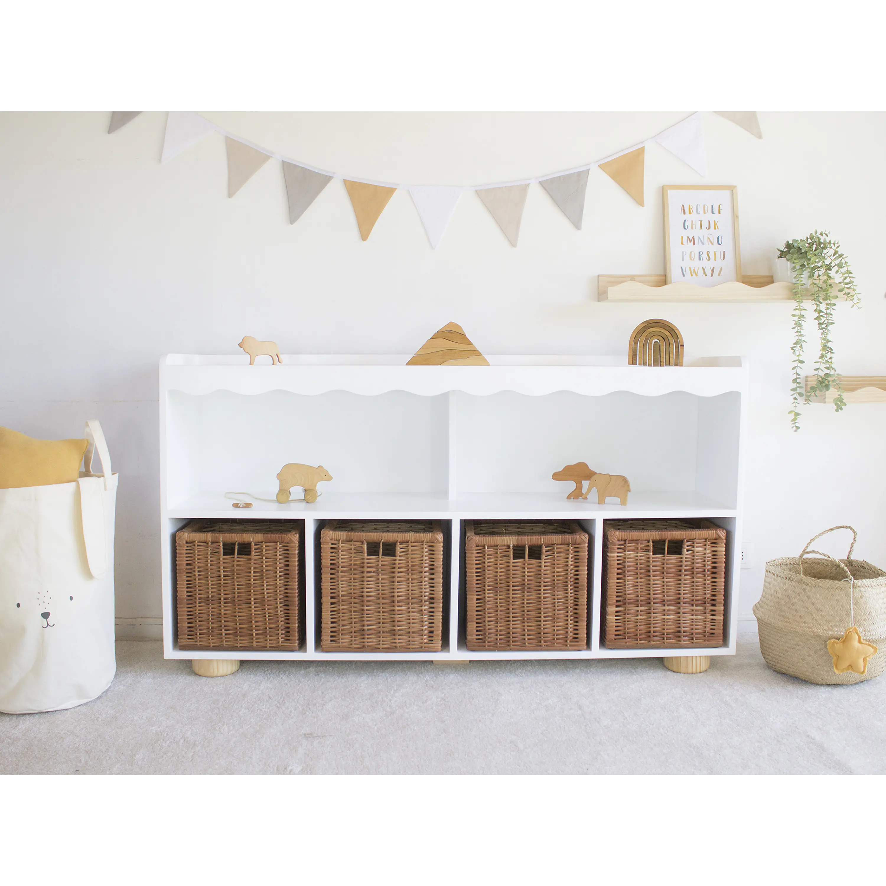 Mueble organizador infantil Waves / Blanco lacado  7