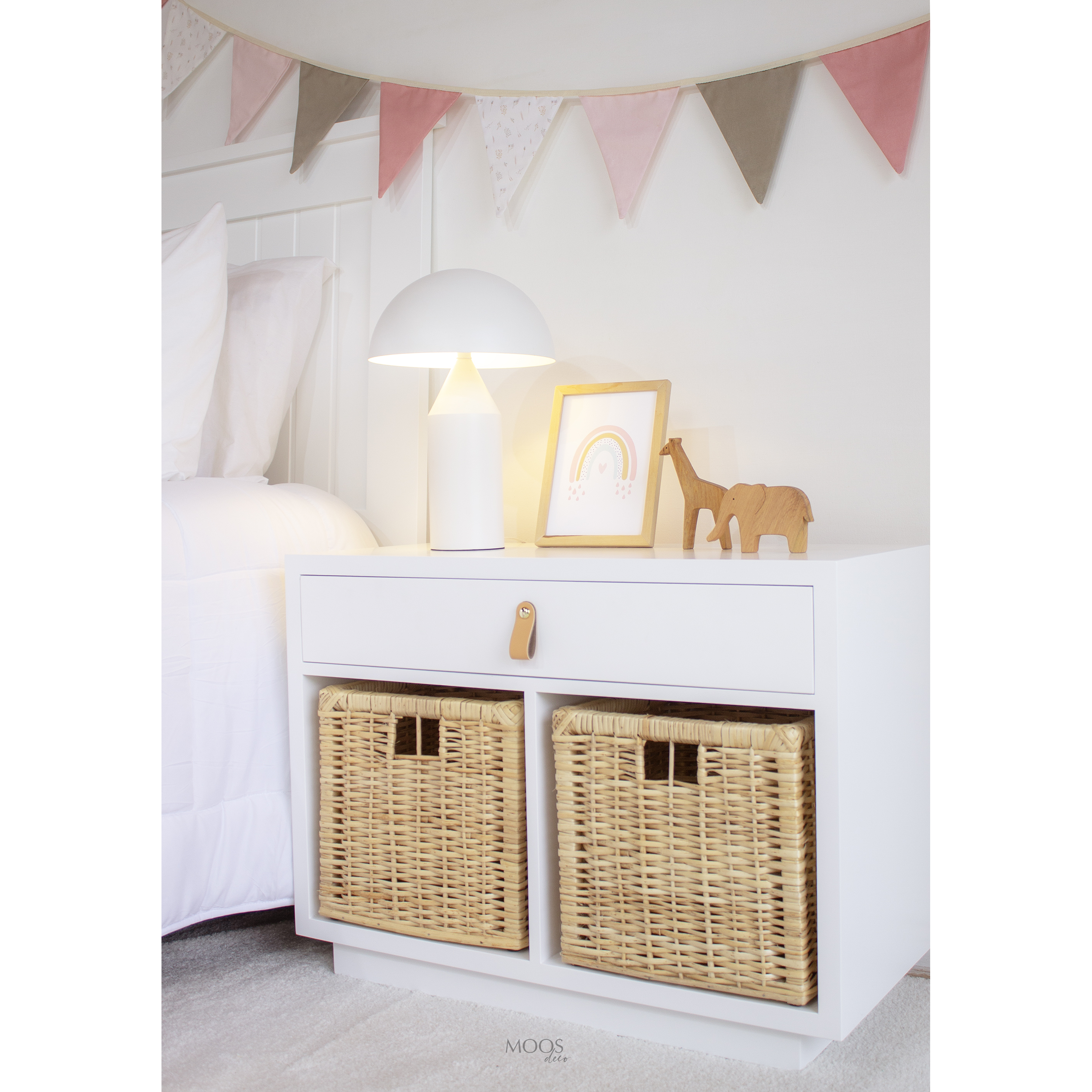 Velador organizador Alice / 2 cestas  2