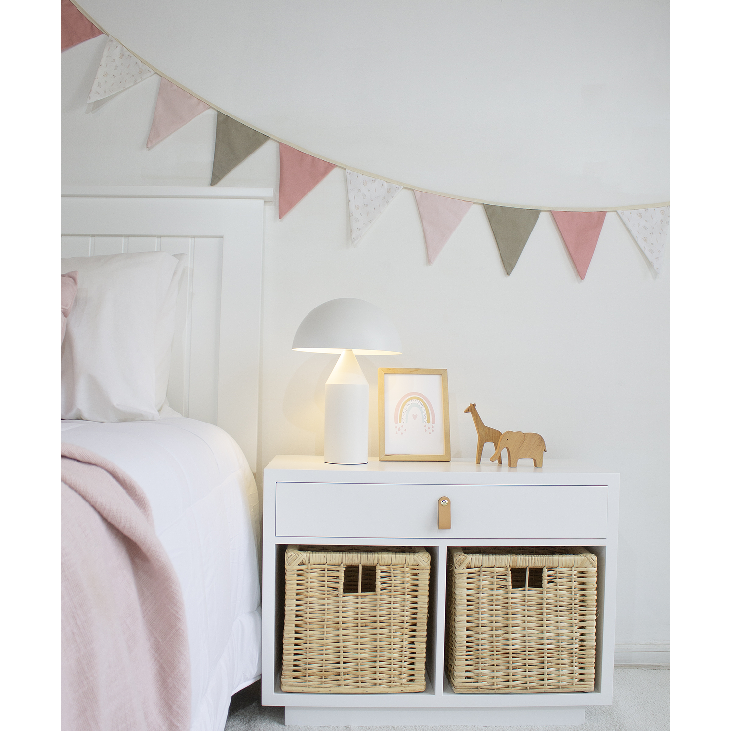 Banderín de tela / Rosa pastel  2