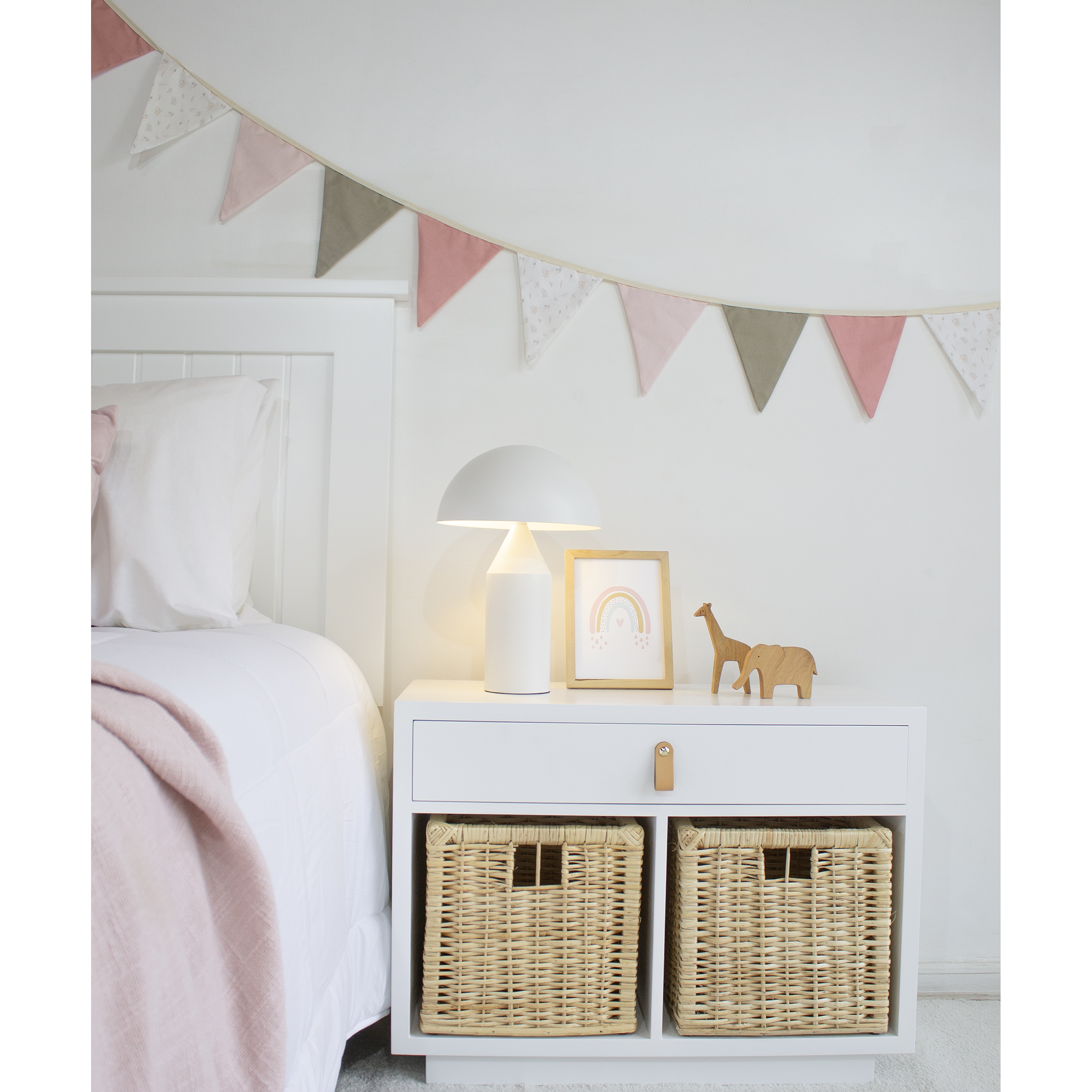 Banderín de tela / Rosa pastel  2