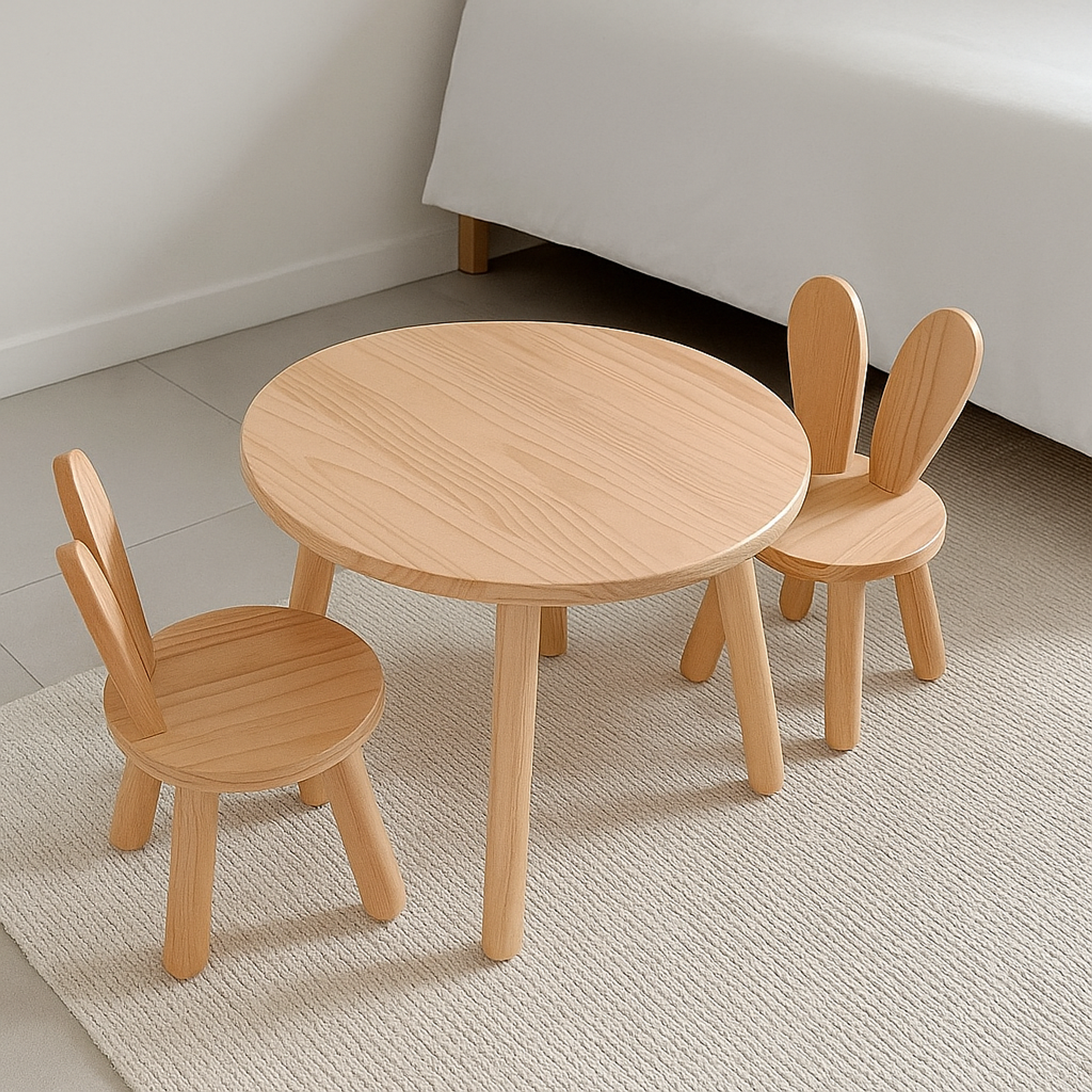 Conjunto de mesa infantil + 2 sillas bunny  2