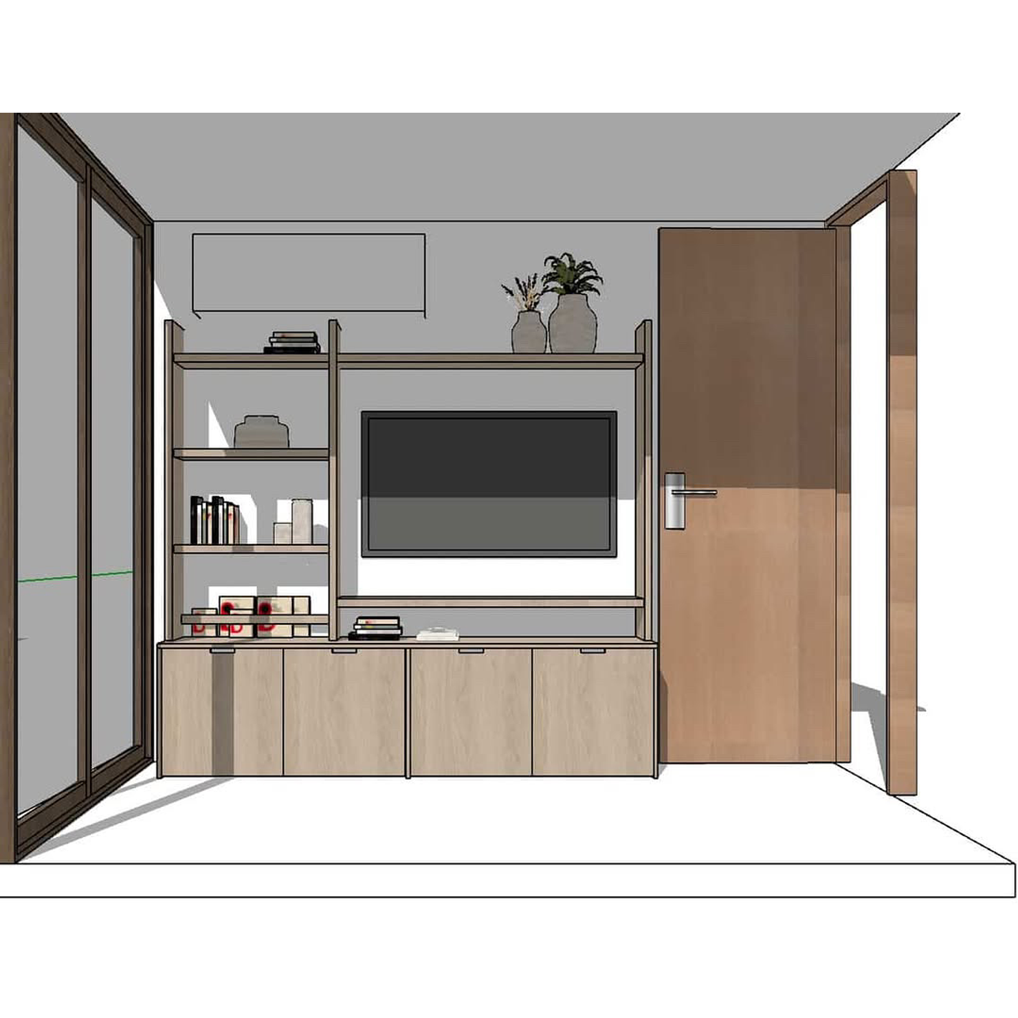 Proyecto rack personalizado madera blanqueada / 200x180x40 cm.  2