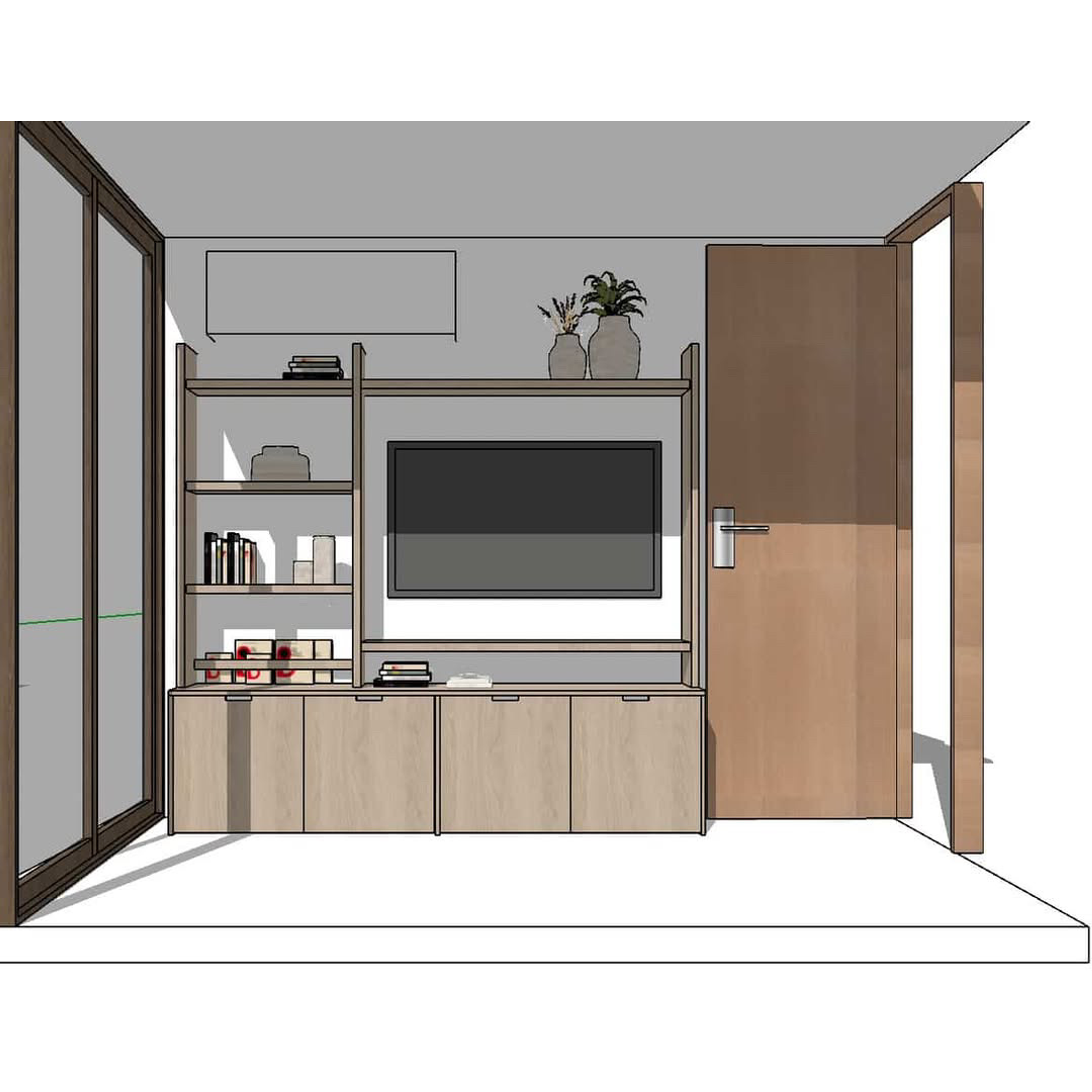 Proyecto rack personalizado madera blanqueada / 200x180x40 cm.  2