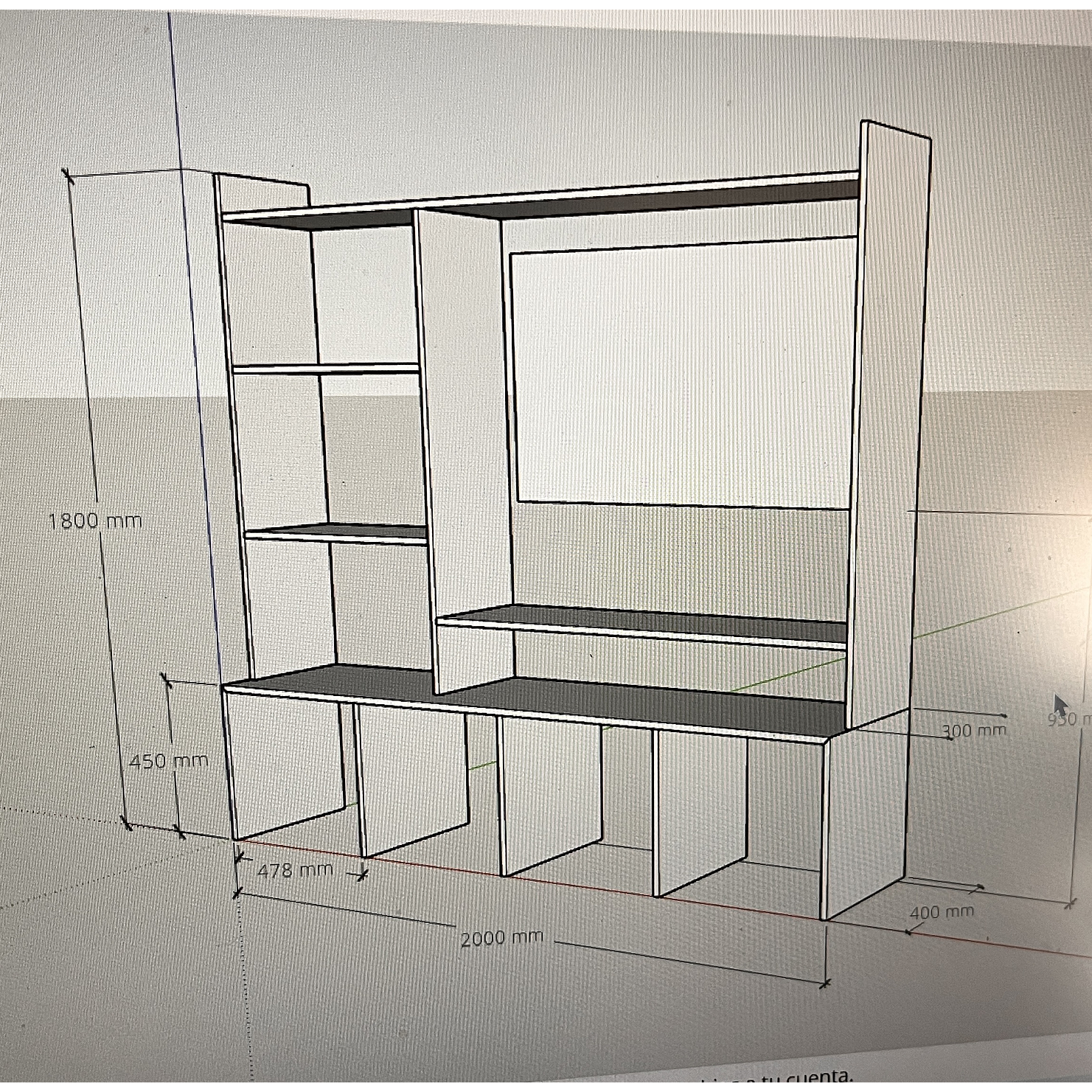 Proyecto rack personalizado madera blanqueada / 200x180x40 cm.  3