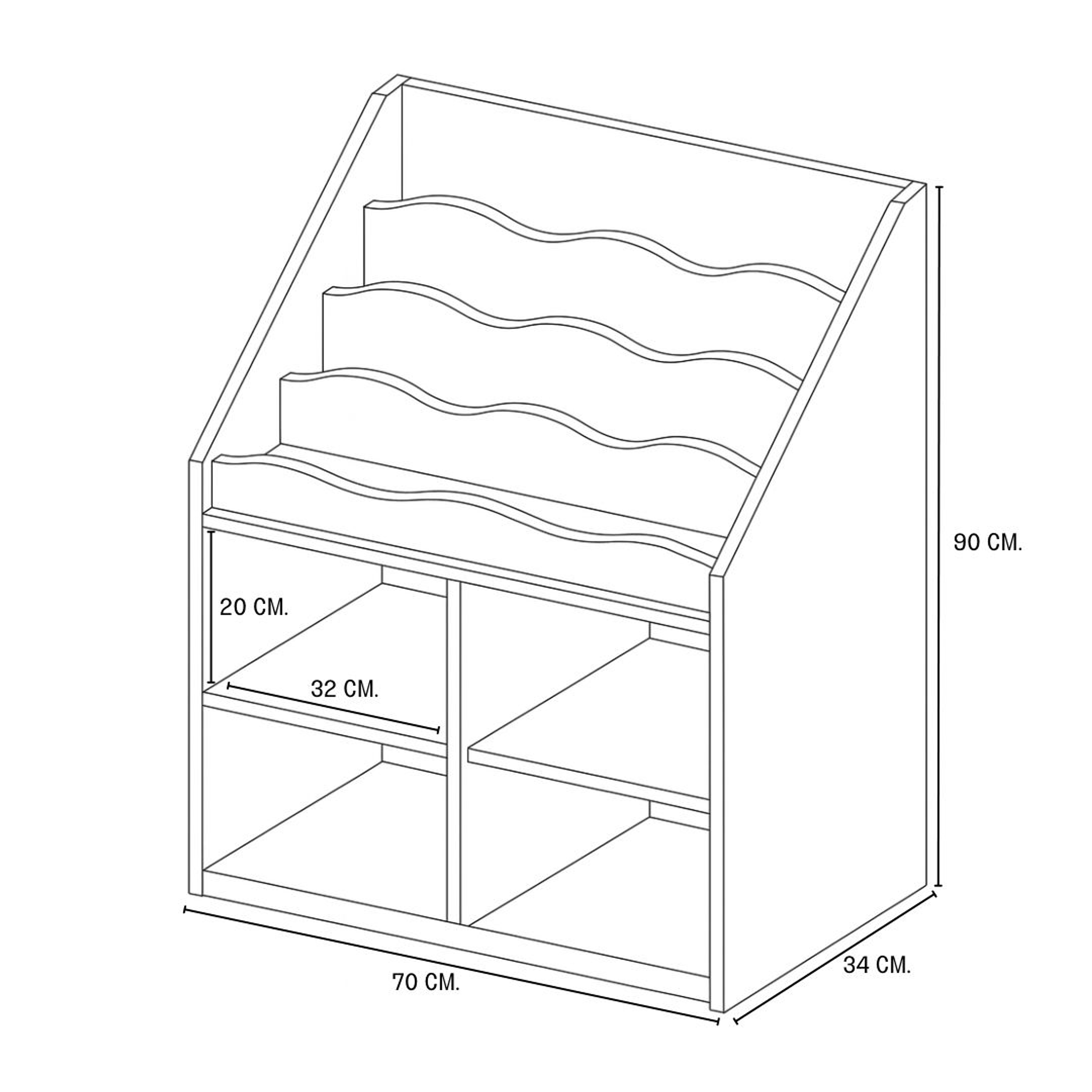 Librero infantil Waves / Mueble madera blanqueada  4