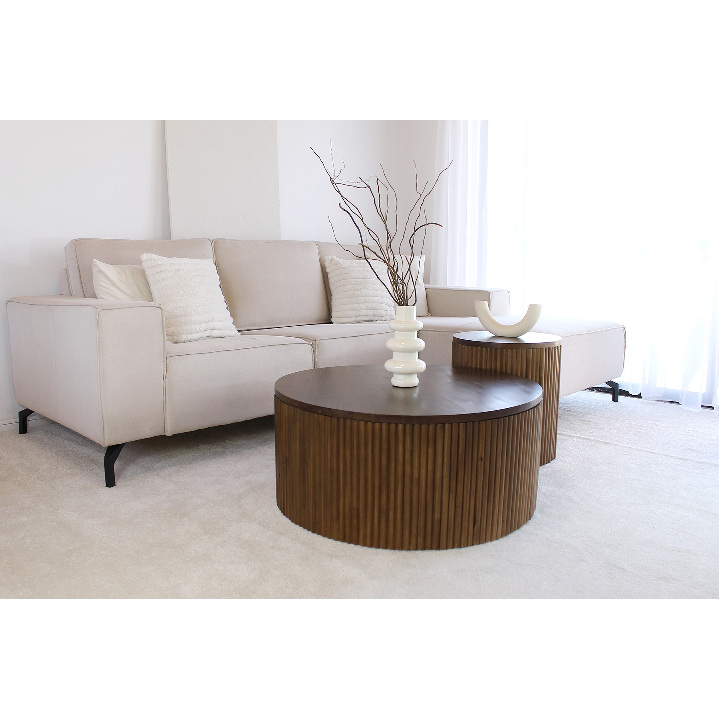 Set mesas de centro Cavali tinte nogal (STOCK)  1