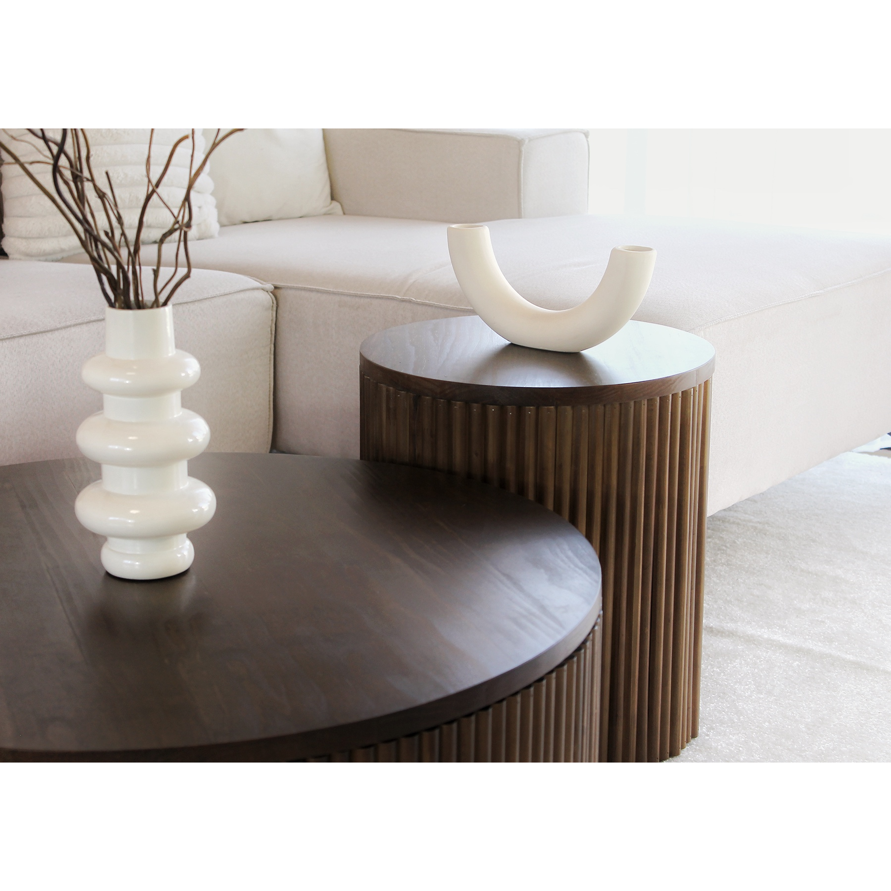 Set mesas de centro Cavali tinte nogal (STOCK)  2