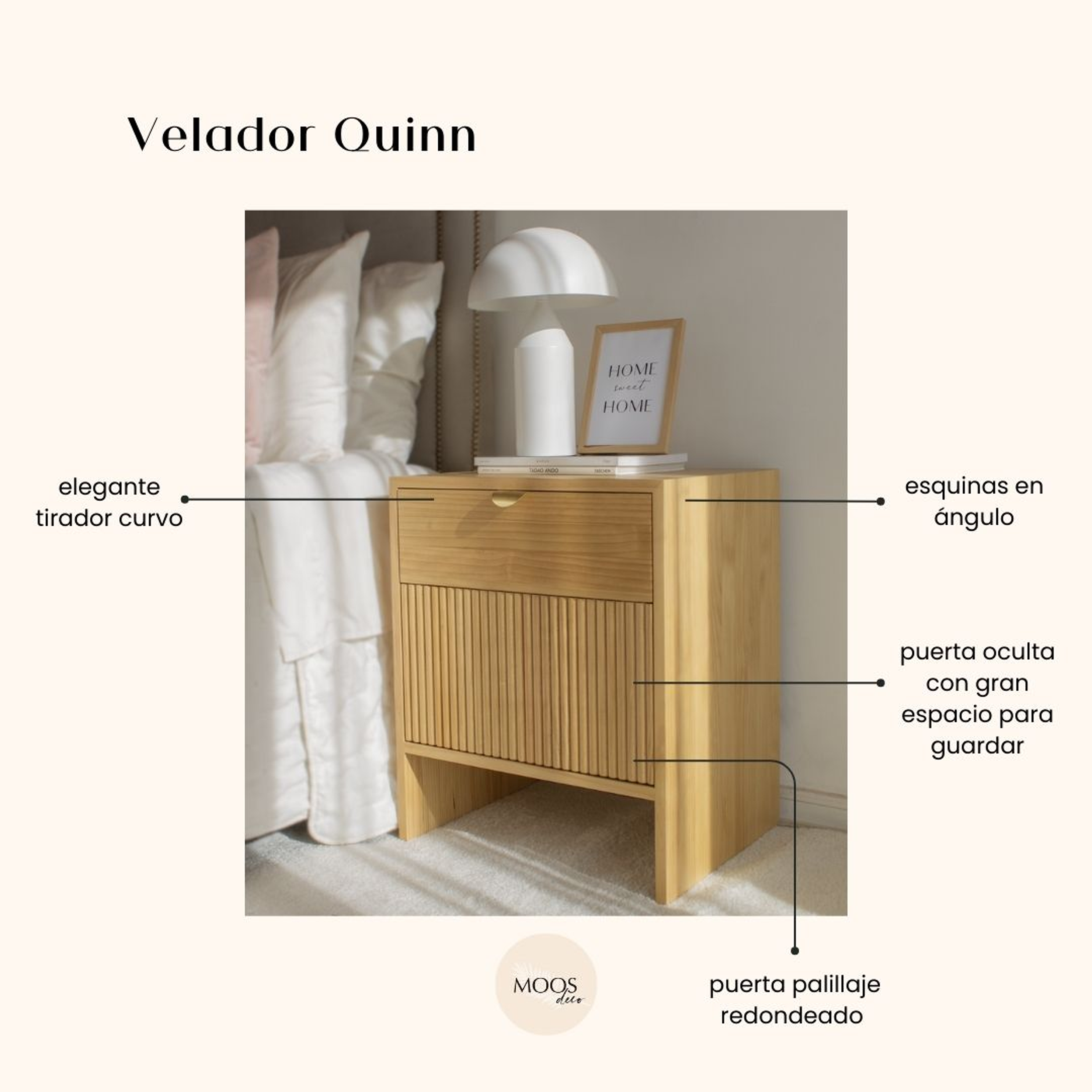 Velador de madera / Modelo Quinn ámbar  5