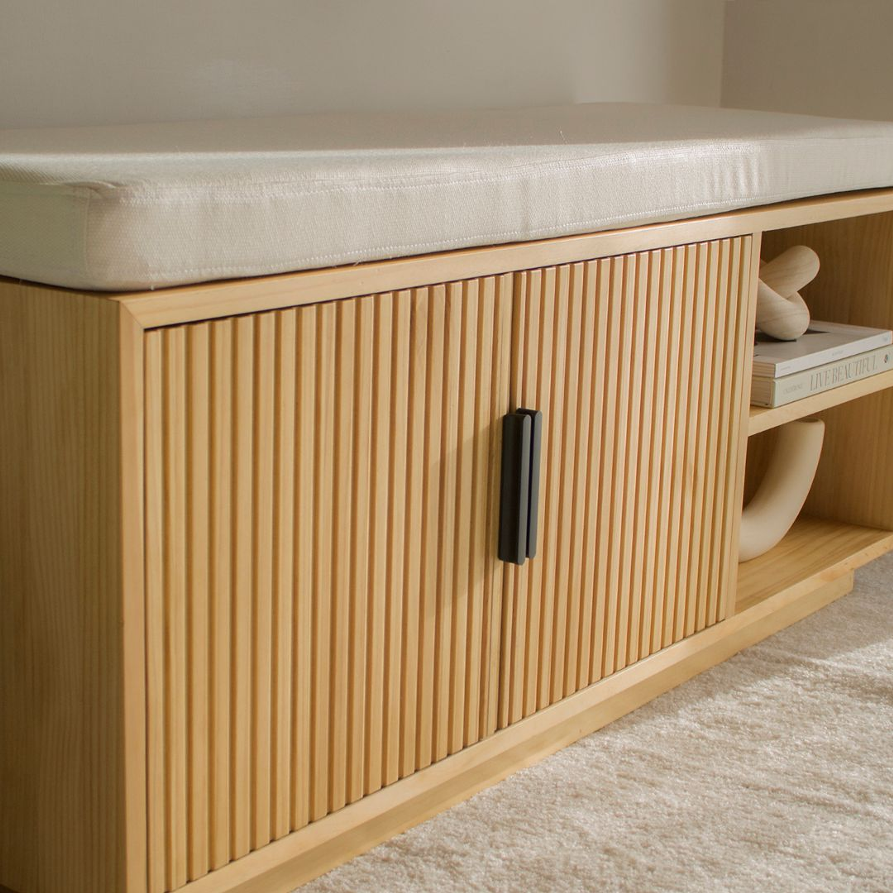 Recibidor zapatero / modelo Florent tinte ámbar (incluye colchoneta) 4